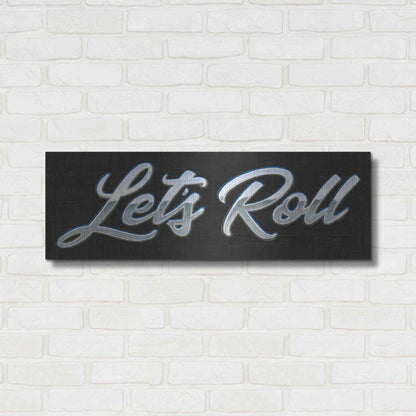 Luxe Metal Art 'Lets Roll III' by James Wiens, Metal Wall Art,36x12