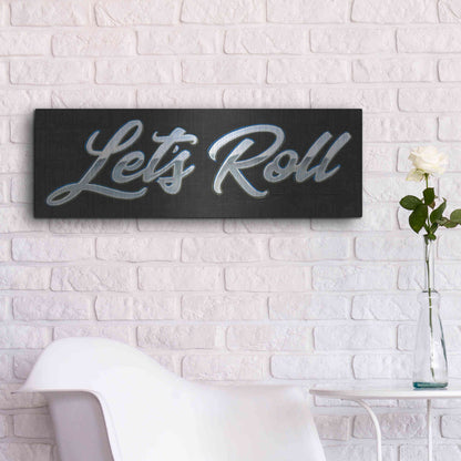 Luxe Metal Art 'Lets Roll III' by James Wiens, Metal Wall Art,36x12