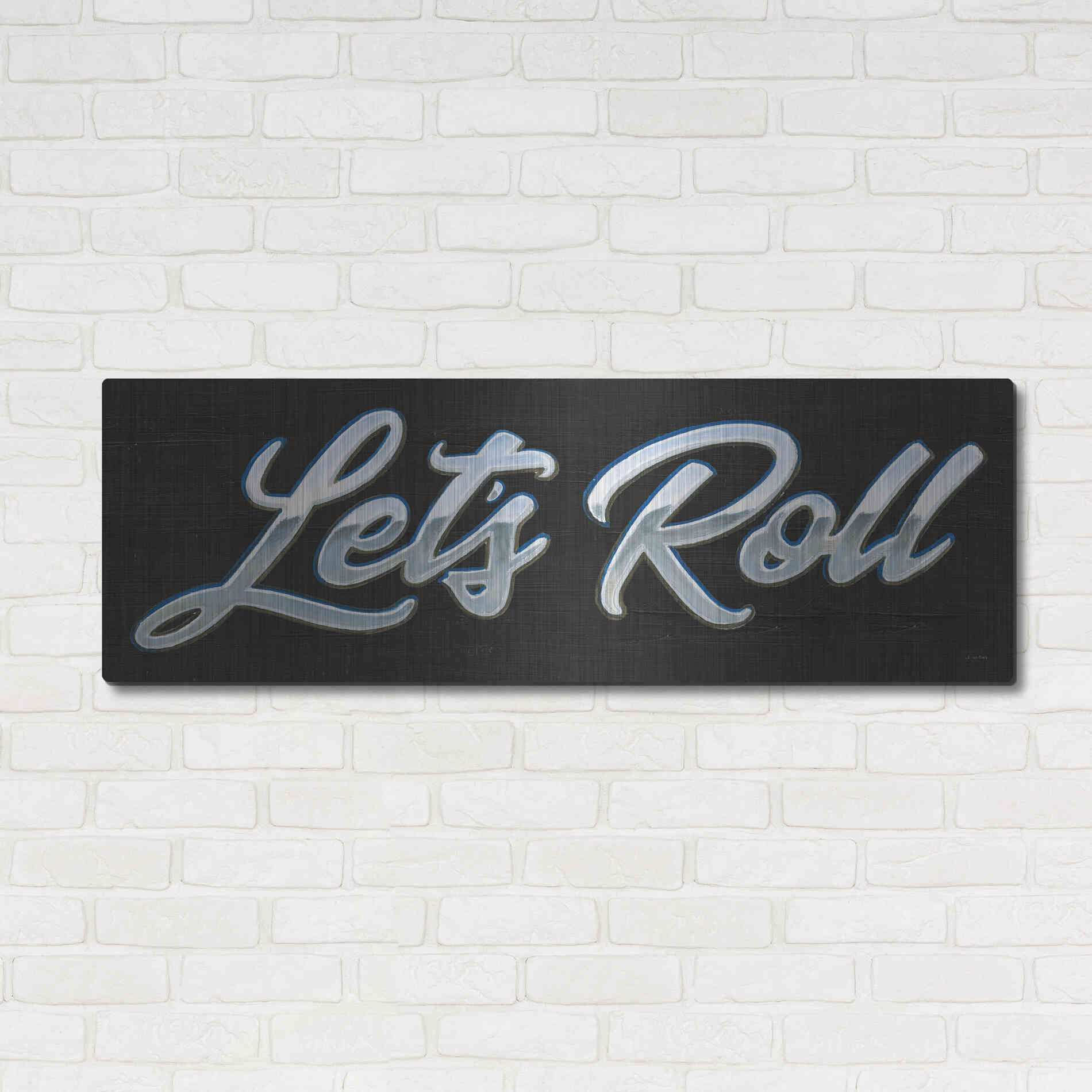 Luxe Metal Art 'Lets Roll III' by James Wiens, Metal Wall Art,48x16