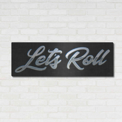 Luxe Metal Art 'Lets Roll III' by James Wiens, Metal Wall Art,48x16