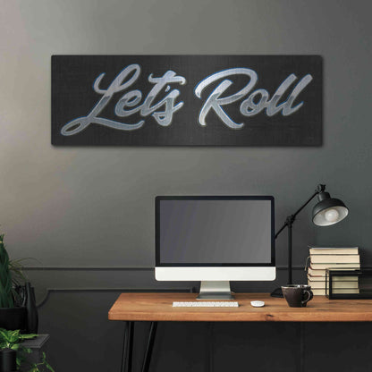 Luxe Metal Art 'Lets Roll III' by James Wiens, Metal Wall Art,48x16