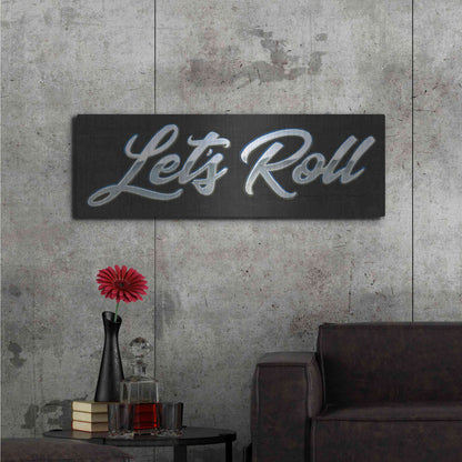 Luxe Metal Art 'Lets Roll III' by James Wiens, Metal Wall Art,48x16