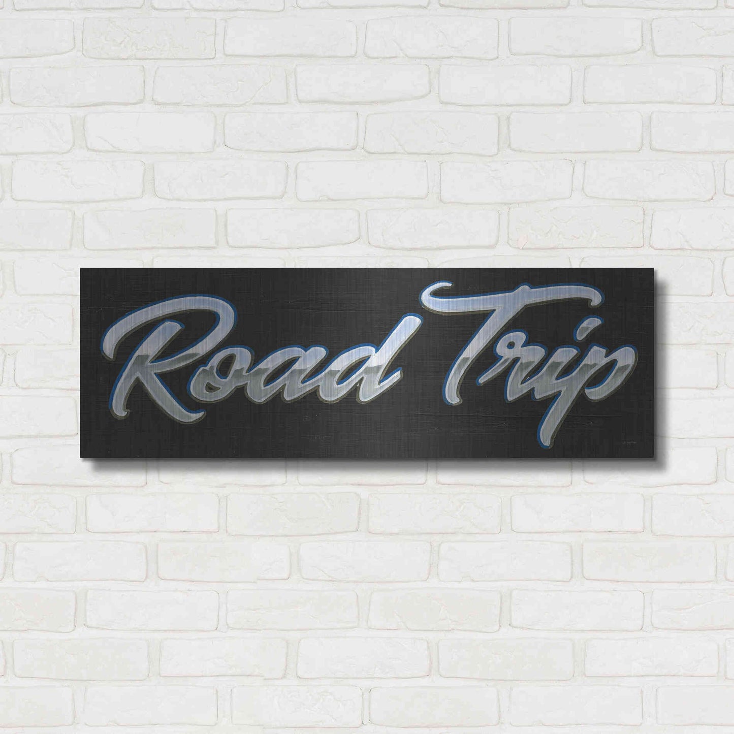 Luxe Metal Art 'Lets Roll IV' by James Wiens, Metal Wall Art,36x12