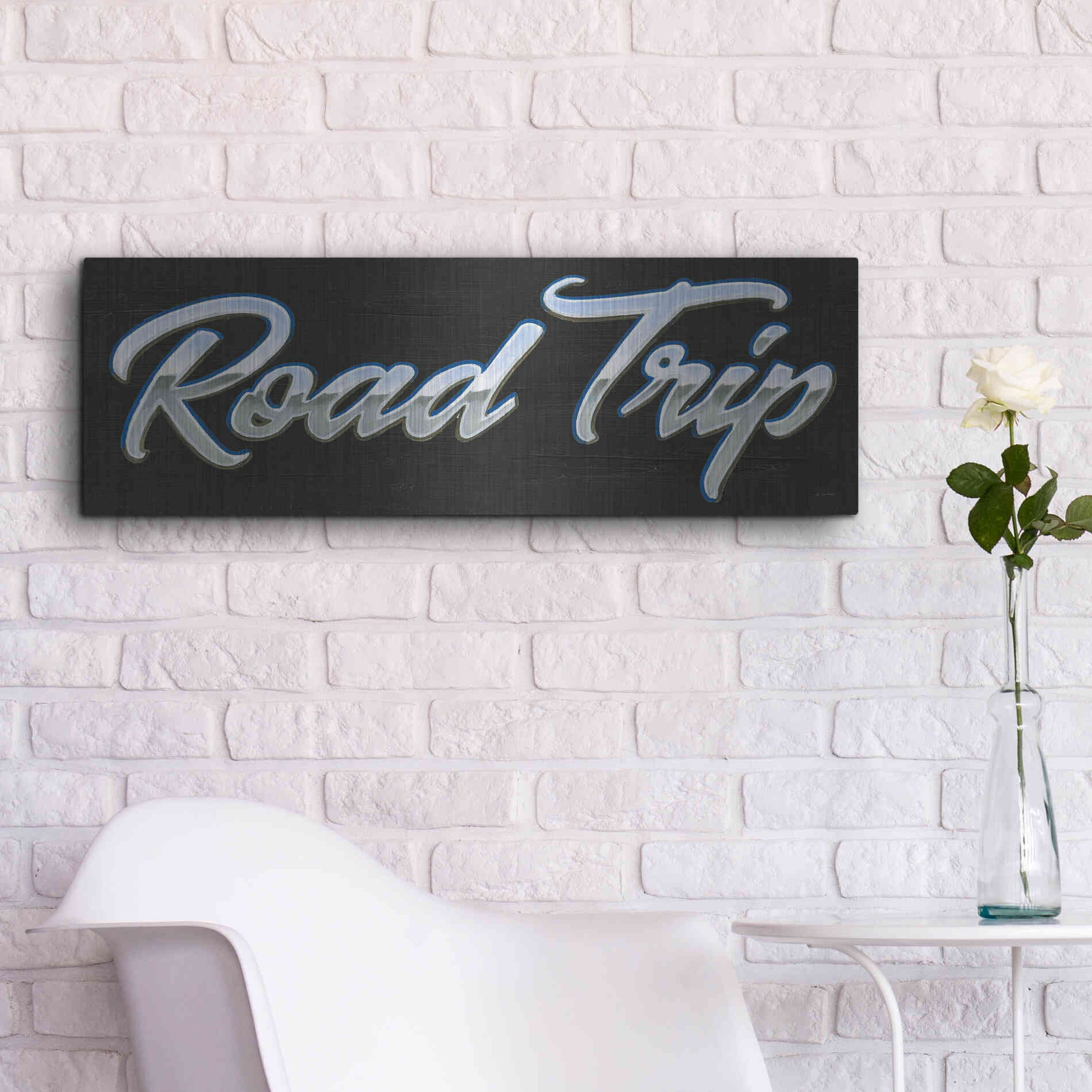 Luxe Metal Art 'Lets Roll IV' by James Wiens, Metal Wall Art,36x12