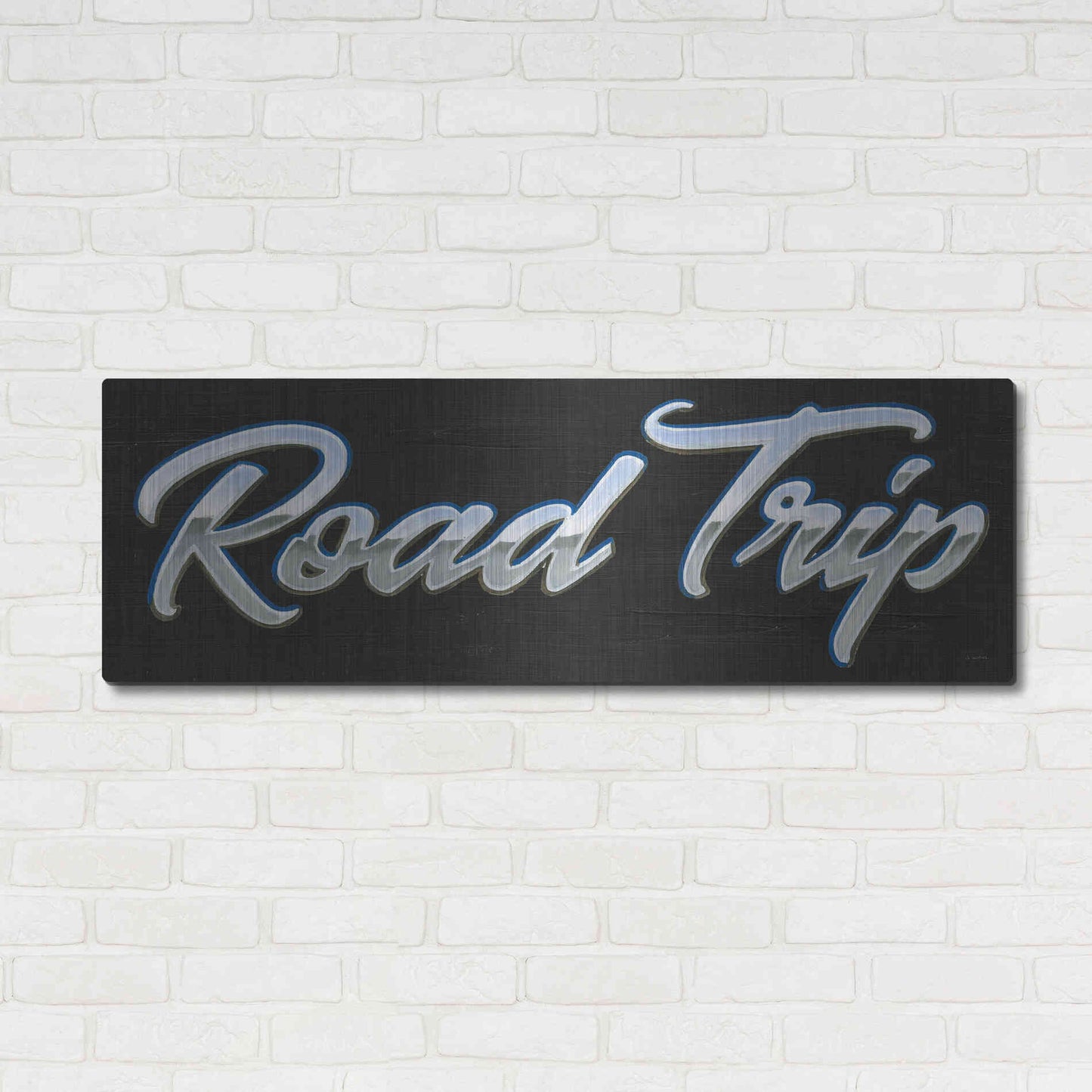 Luxe Metal Art 'Lets Roll IV' by James Wiens, Metal Wall Art,48x16