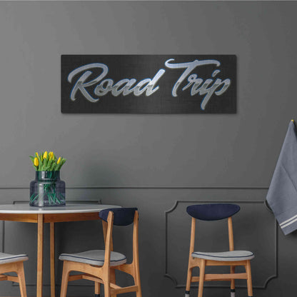 Luxe Metal Art 'Lets Roll IV' by James Wiens, Metal Wall Art,48x16