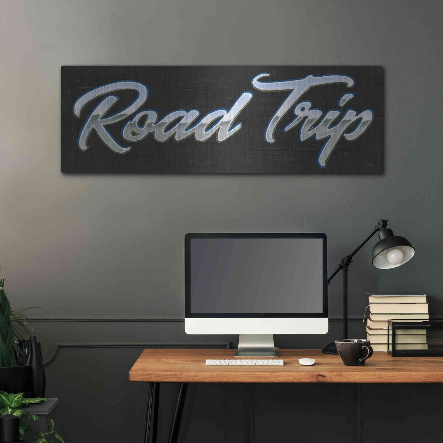 Luxe Metal Art 'Lets Roll IV' by James Wiens, Metal Wall Art,48x16