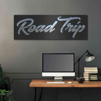 Luxe Metal Art 'Lets Roll IV' by James Wiens, Metal Wall Art,48x16