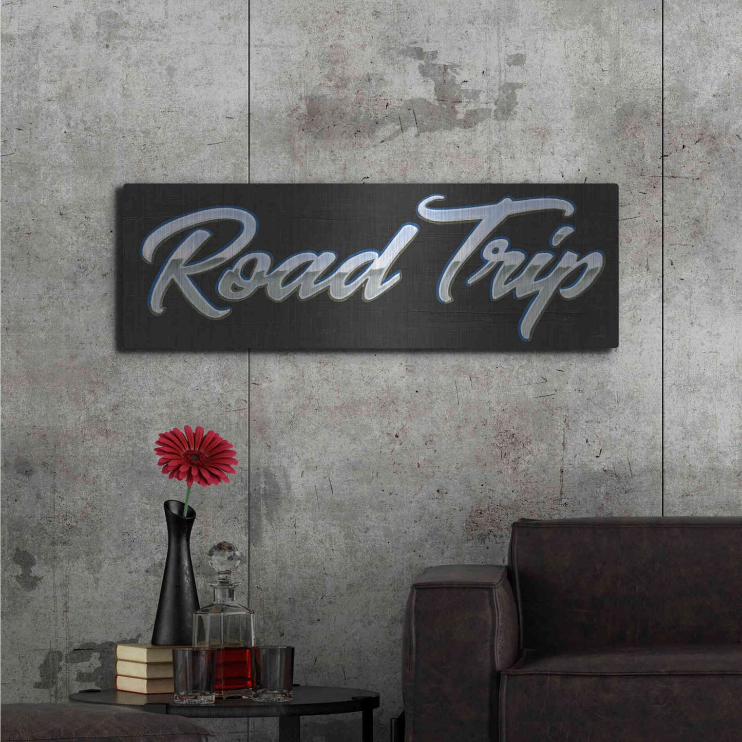 Luxe Metal Art 'Lets Roll IV' by James Wiens, Metal Wall Art,48x16