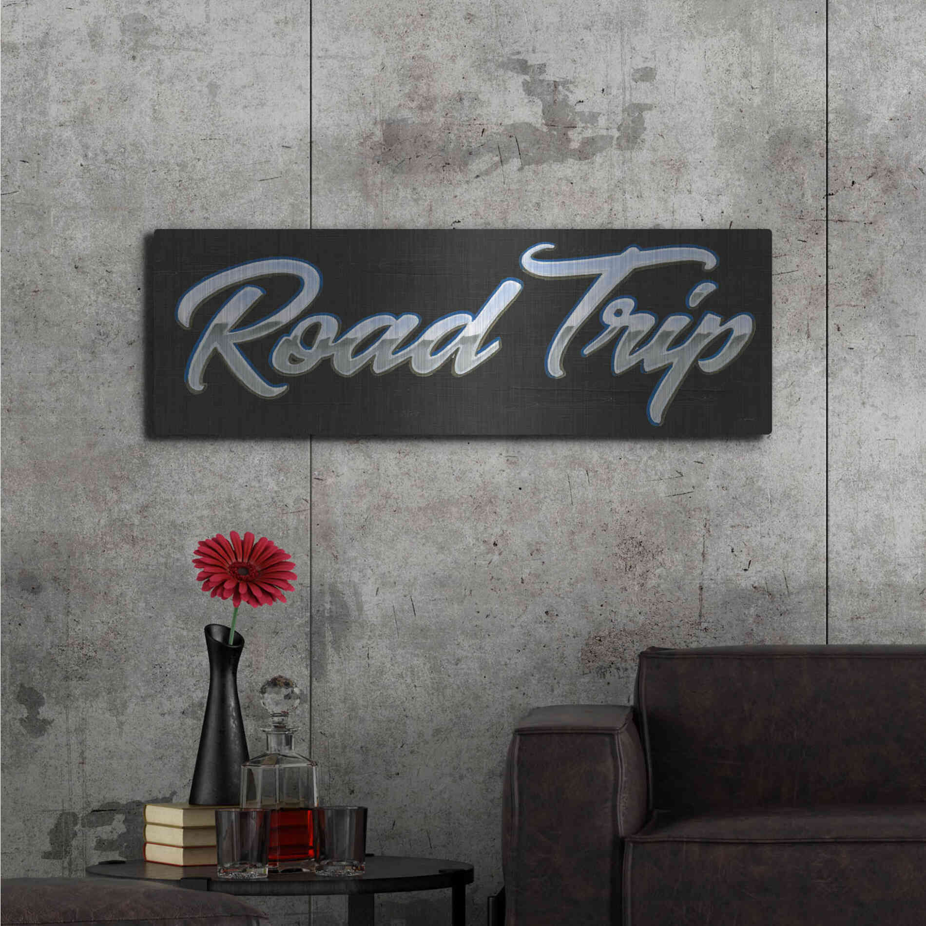 Luxe Metal Art 'Lets Roll IV' by James Wiens, Metal Wall Art,48x16