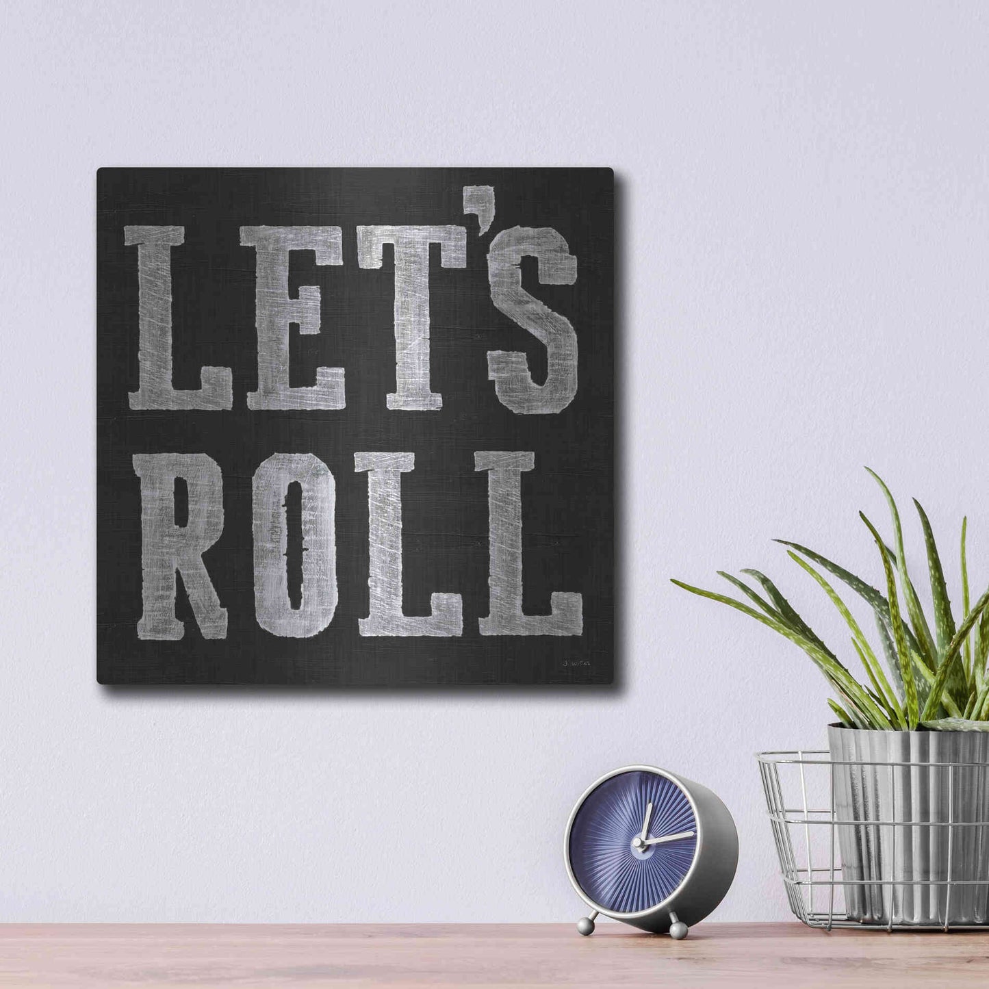Luxe Metal Art 'Lets Roll V' by James Wiens, Metal Wall Art,12x12