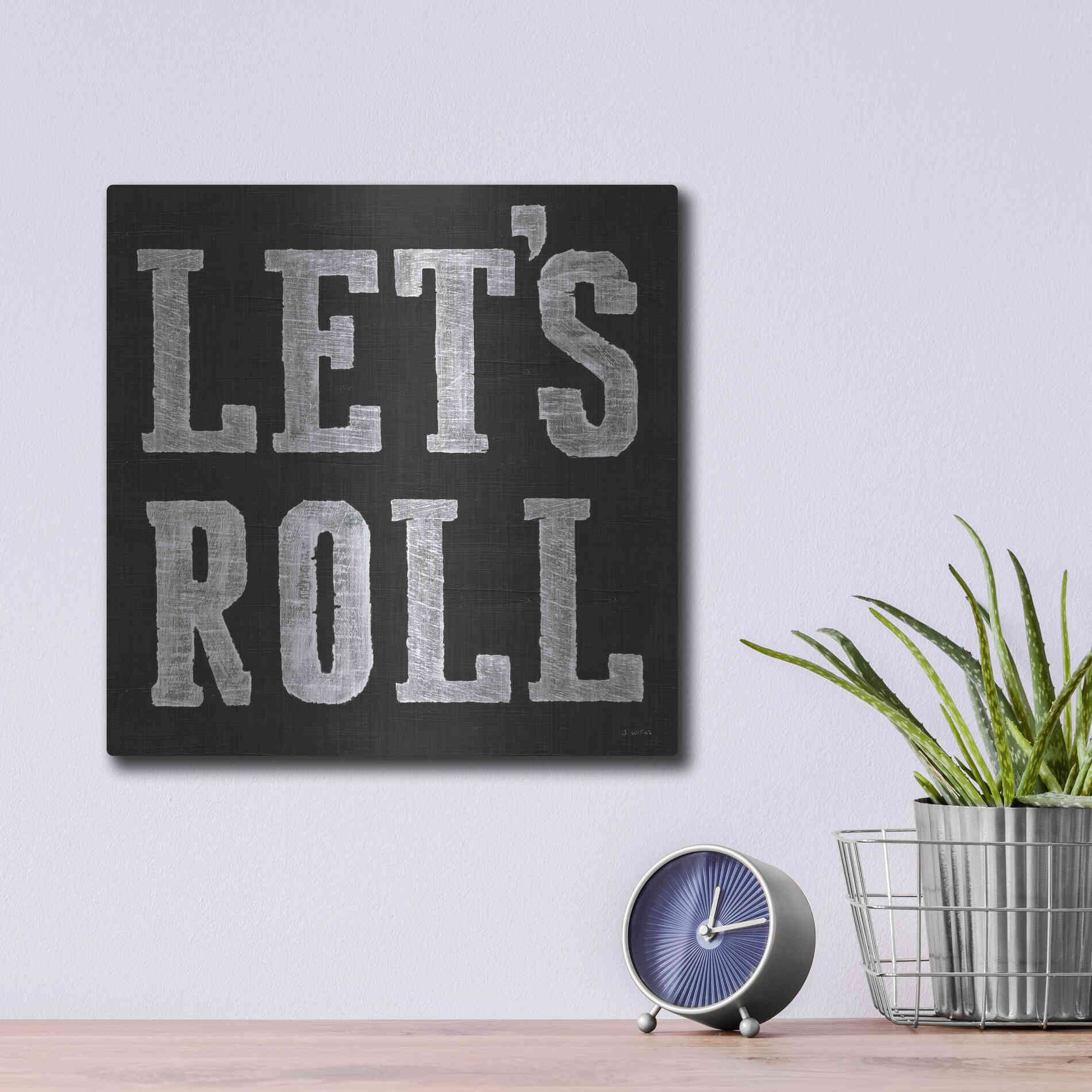 Luxe Metal Art 'Lets Roll V' by James Wiens, Metal Wall Art,12x12