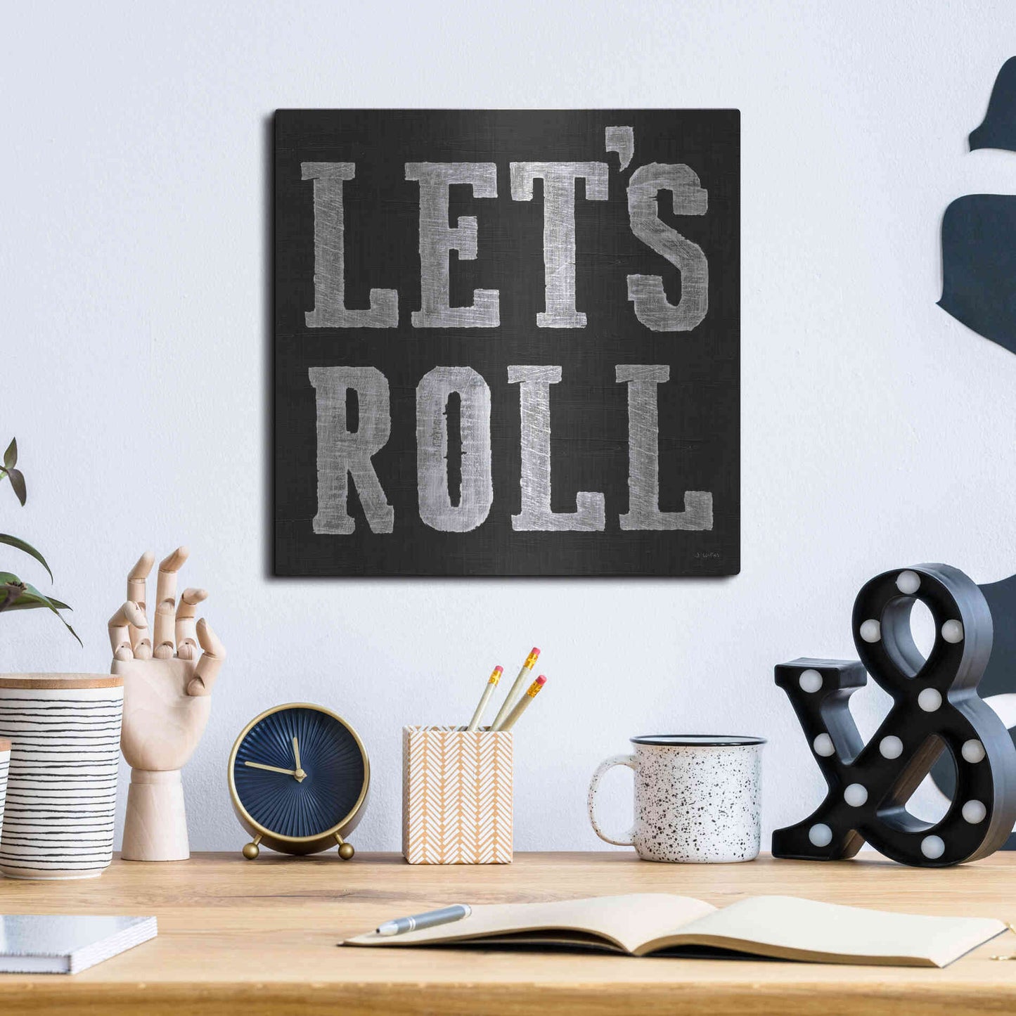 Luxe Metal Art 'Lets Roll V' by James Wiens, Metal Wall Art,12x12