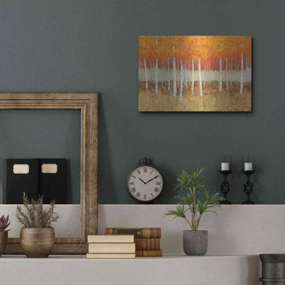 Luxe Metal Art 'Autumn Birches' by James Wiens, Metal Wall Art,16x12