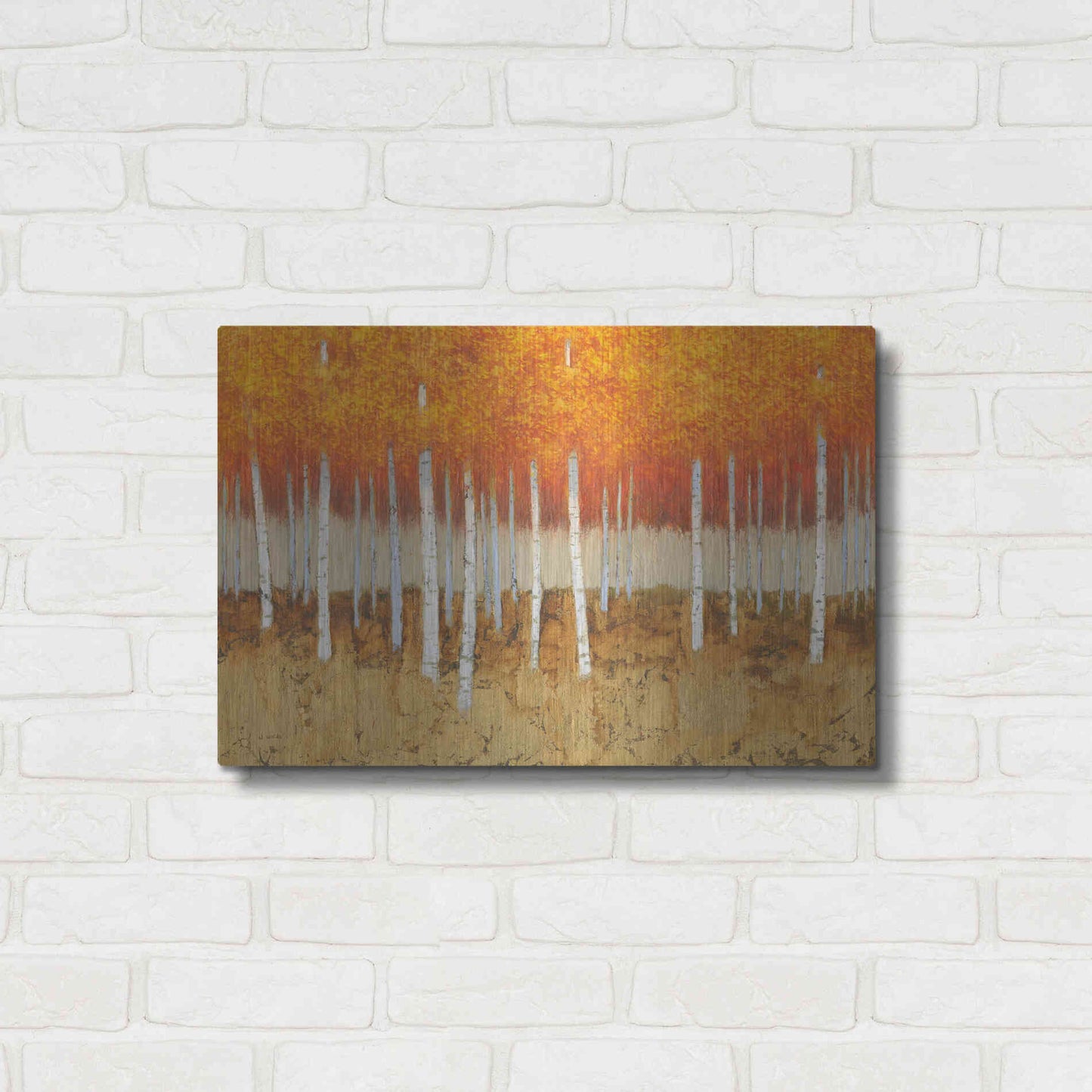 Luxe Metal Art 'Autumn Birches' by James Wiens, Metal Wall Art,24x16