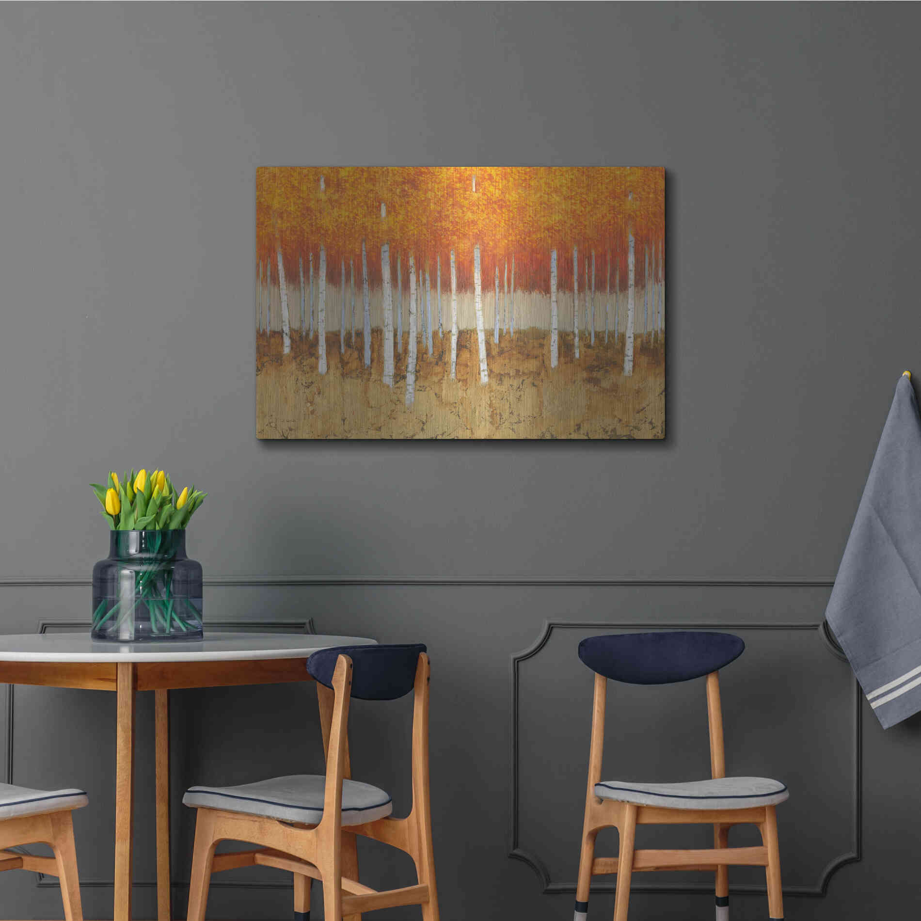 Luxe Metal Art 'Autumn Birches' by James Wiens, Metal Wall Art,36x24