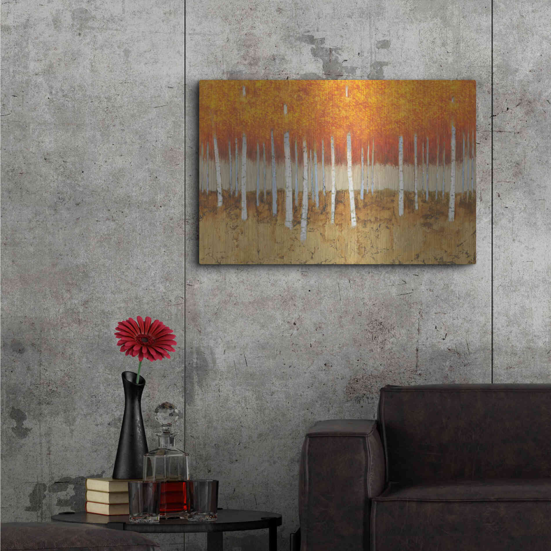 Luxe Metal Art 'Autumn Birches' by James Wiens, Metal Wall Art,36x24