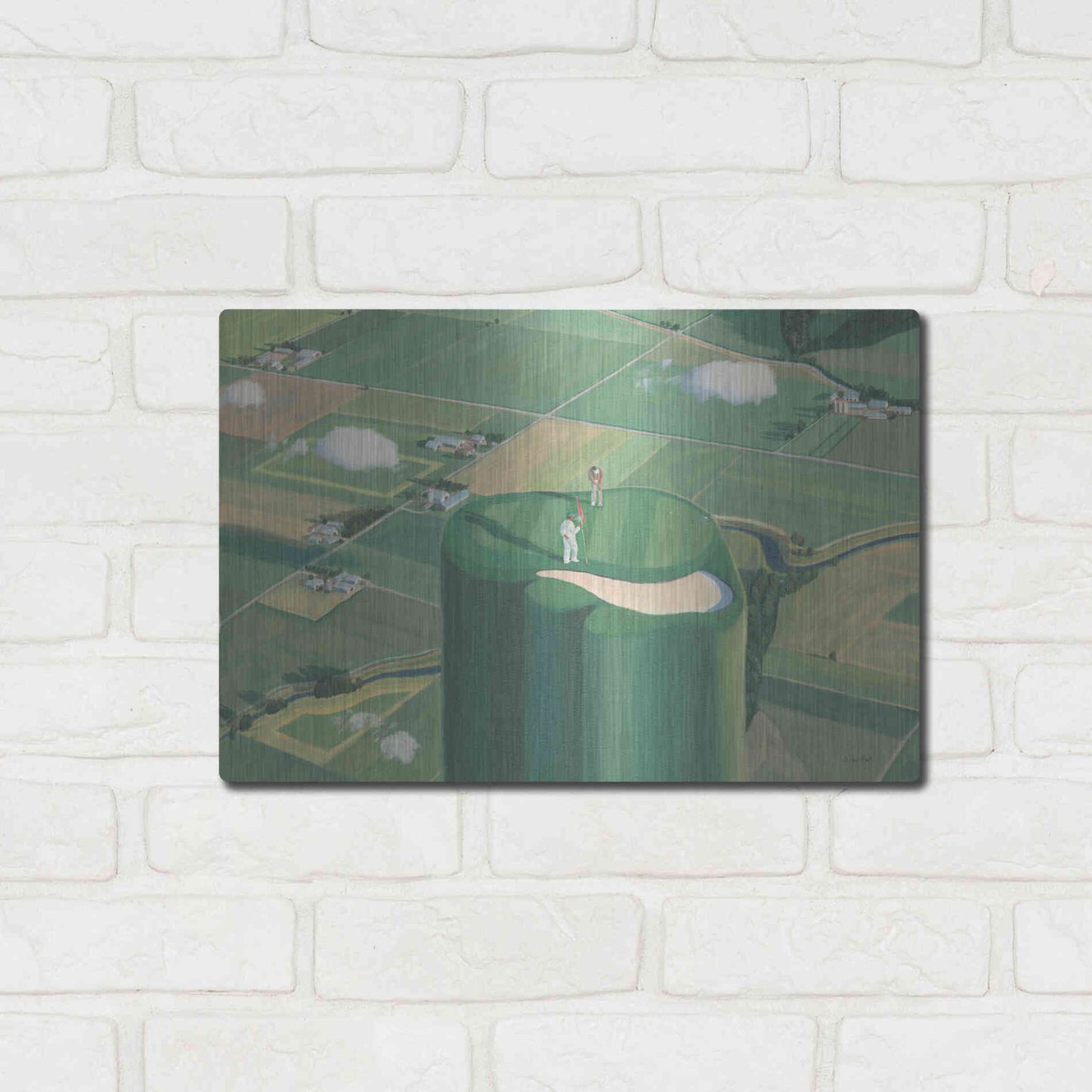 Luxe Metal Art 'Tee it Up' by James Wiens, Metal Wall Art,16x12