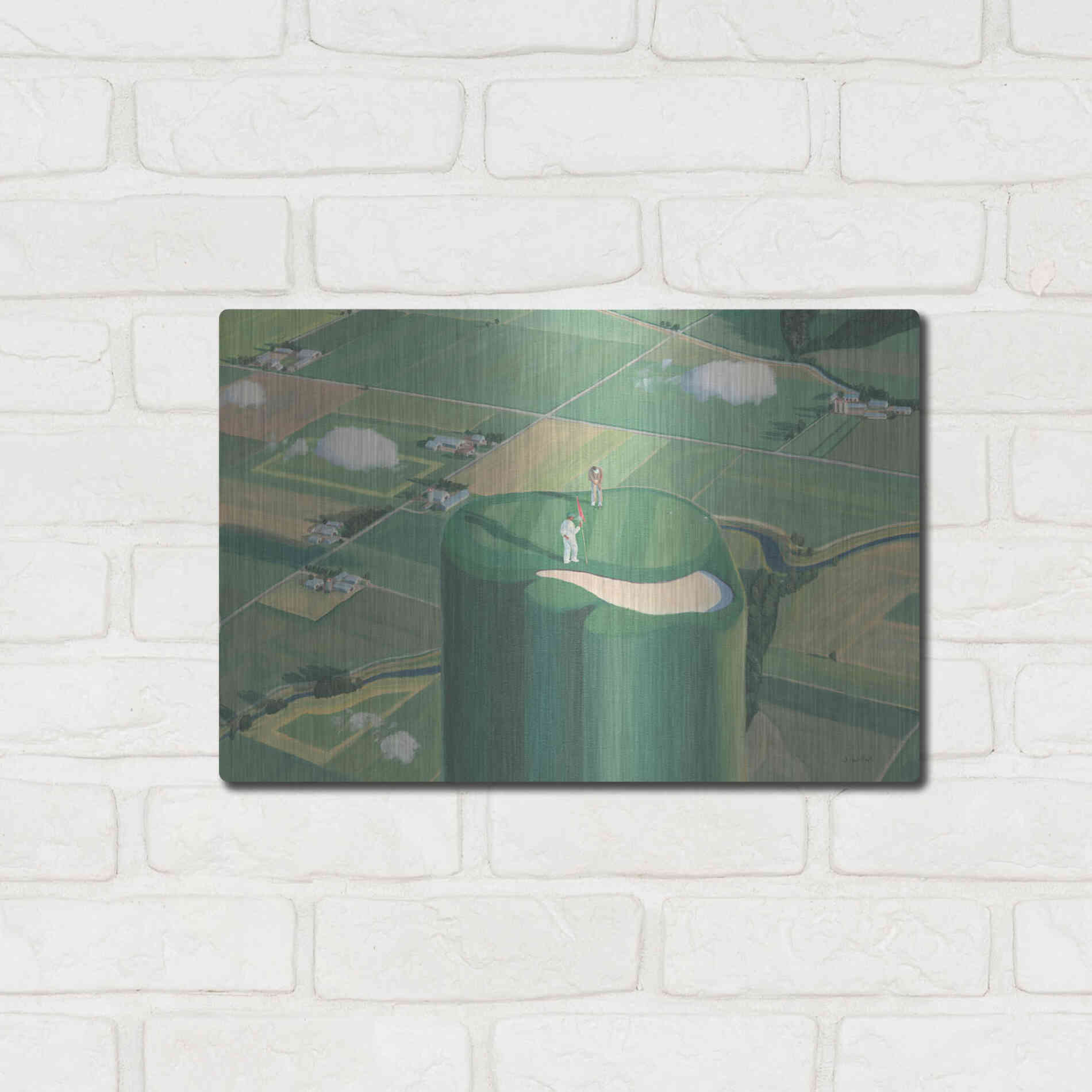 Luxe Metal Art 'Tee it Up' by James Wiens, Metal Wall Art,16x12