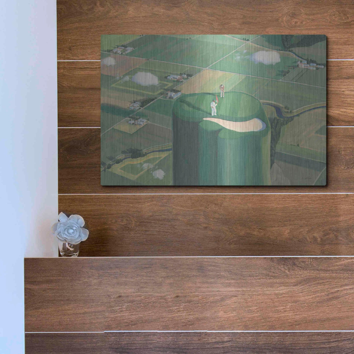 Luxe Metal Art 'Tee it Up' by James Wiens, Metal Wall Art,16x12