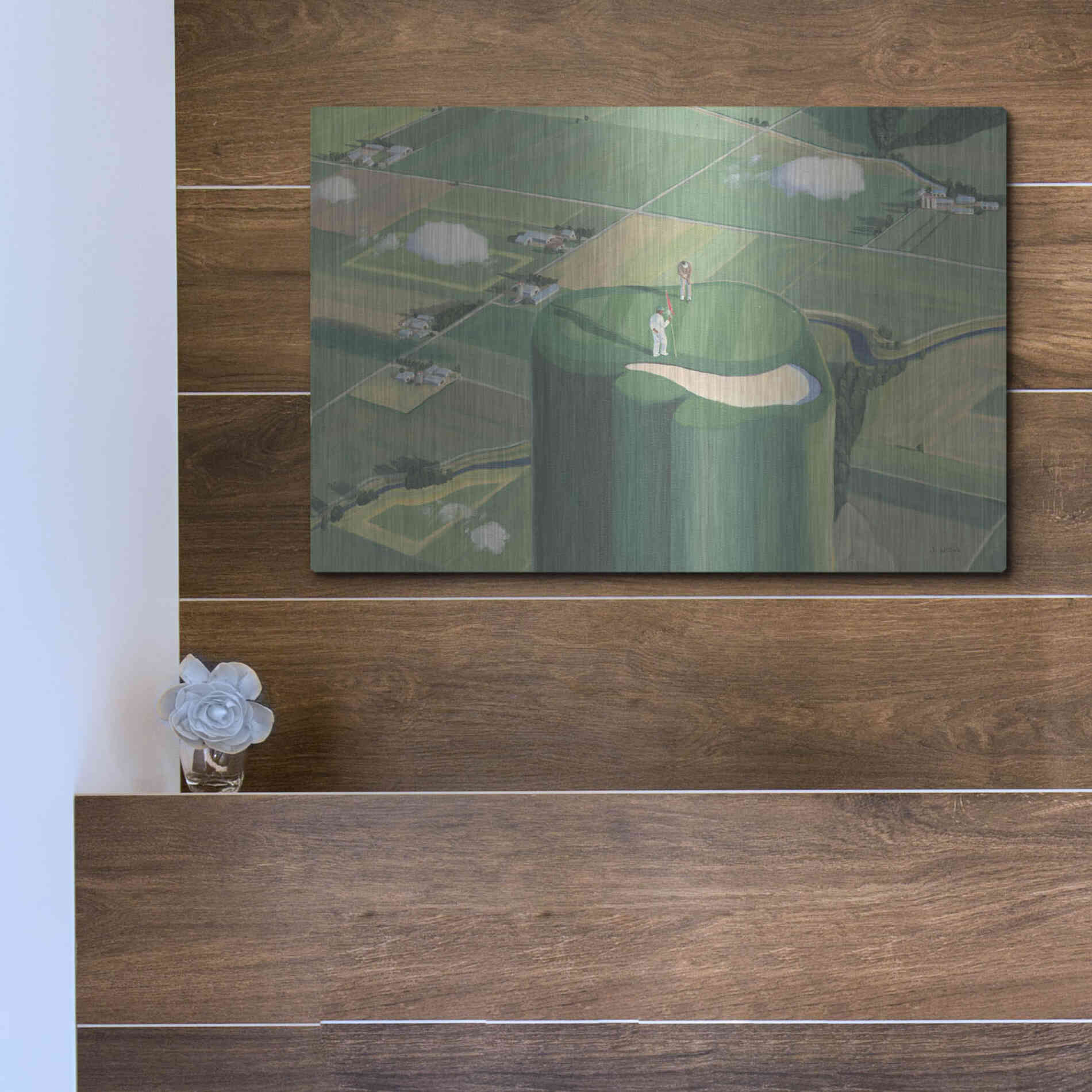 Luxe Metal Art 'Tee it Up' by James Wiens, Metal Wall Art,16x12