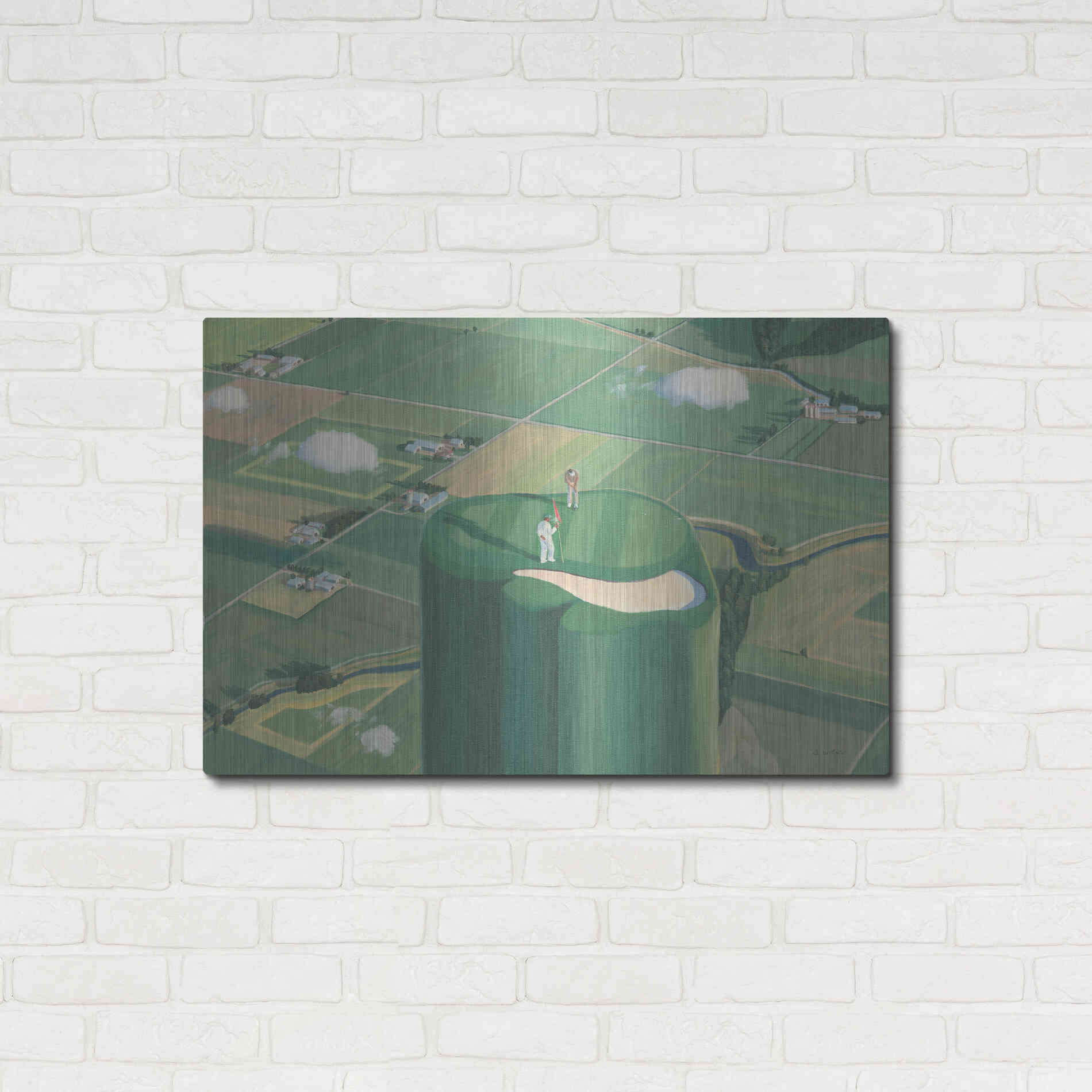 Luxe Metal Art 'Tee it Up' by James Wiens, Metal Wall Art,36x24