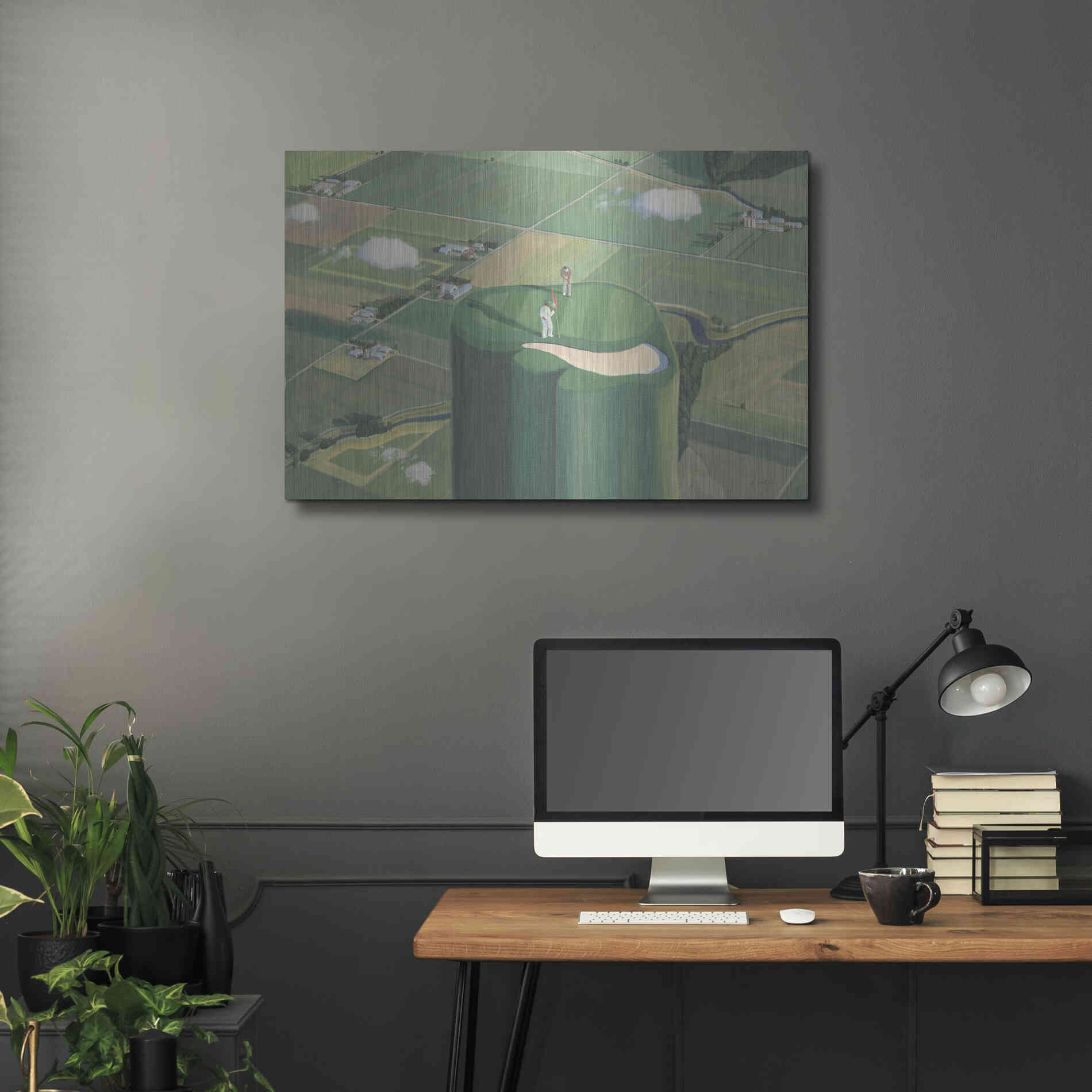 Luxe Metal Art 'Tee it Up' by James Wiens, Metal Wall Art,36x24