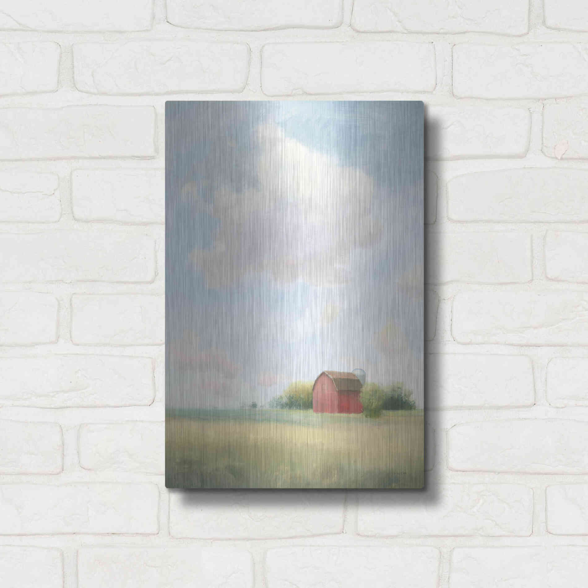 Luxe Metal Art 'Pleasant Pastures' by James Wiens, Metal Wall Art,12x16