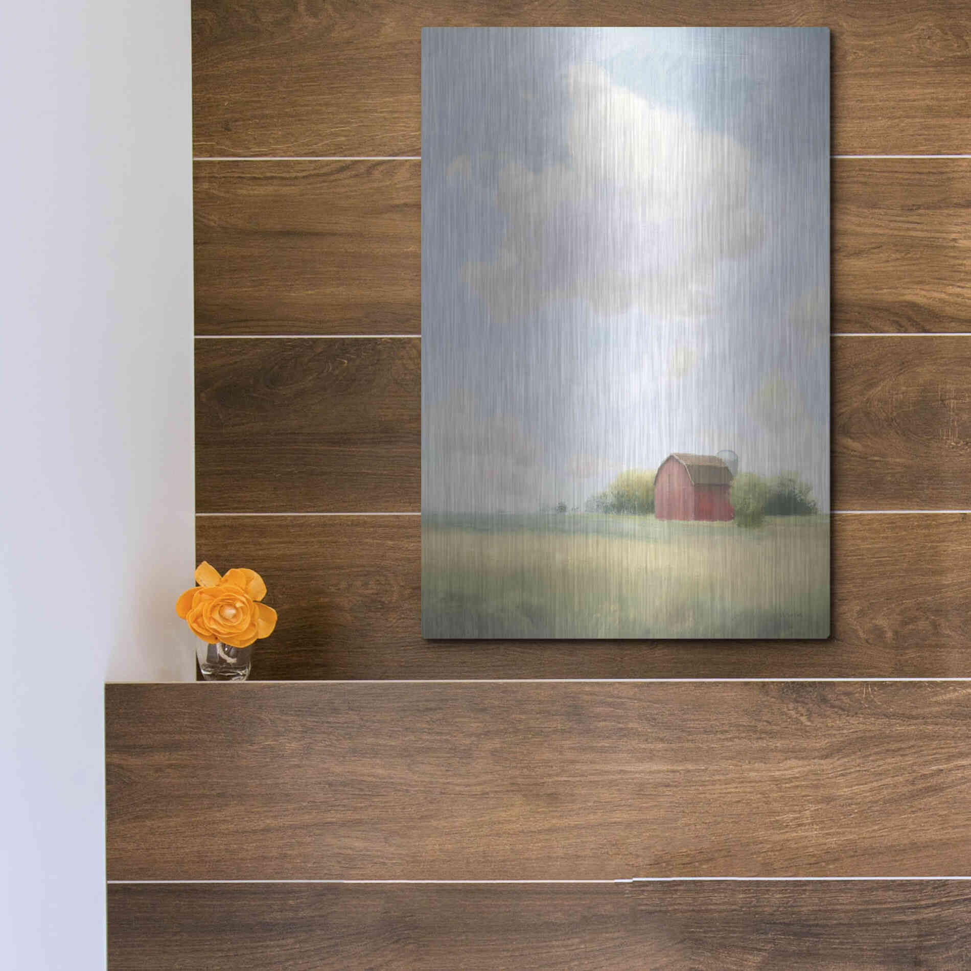 Luxe Metal Art 'Pleasant Pastures' by James Wiens, Metal Wall Art,12x16