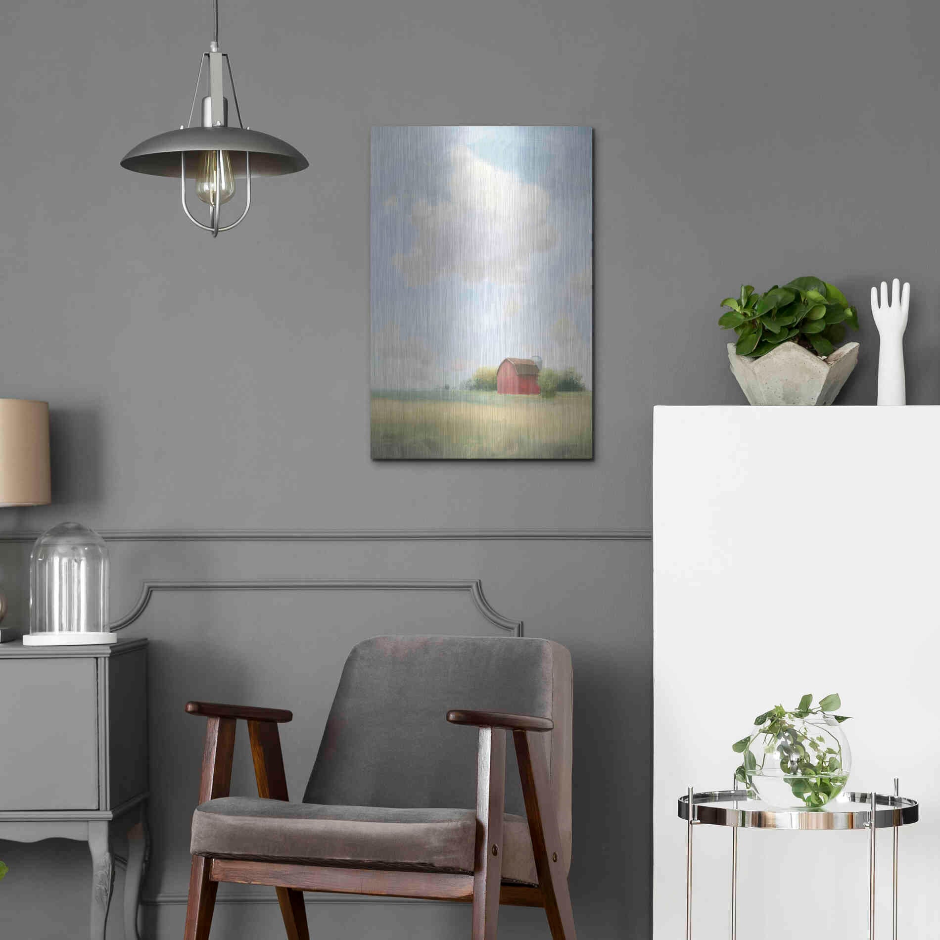 Luxe Metal Art 'Pleasant Pastures' by James Wiens, Metal Wall Art,16x24