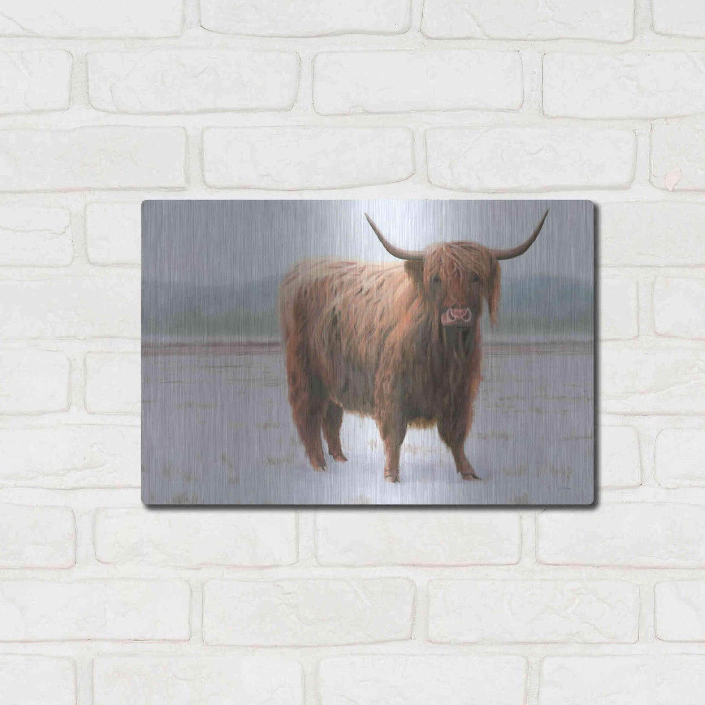 Luxe Metal Art 'King of the Highland Fields' by James Wiens, Metal Wall Art,16x12