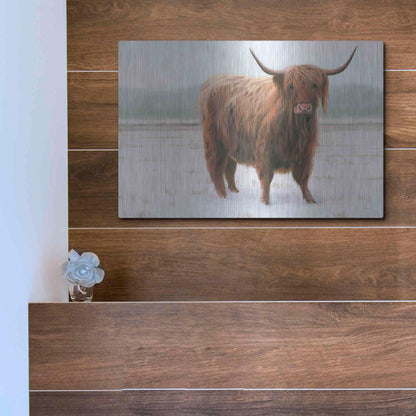Luxe Metal Art 'King of the Highland Fields' by James Wiens, Metal Wall Art,16x12