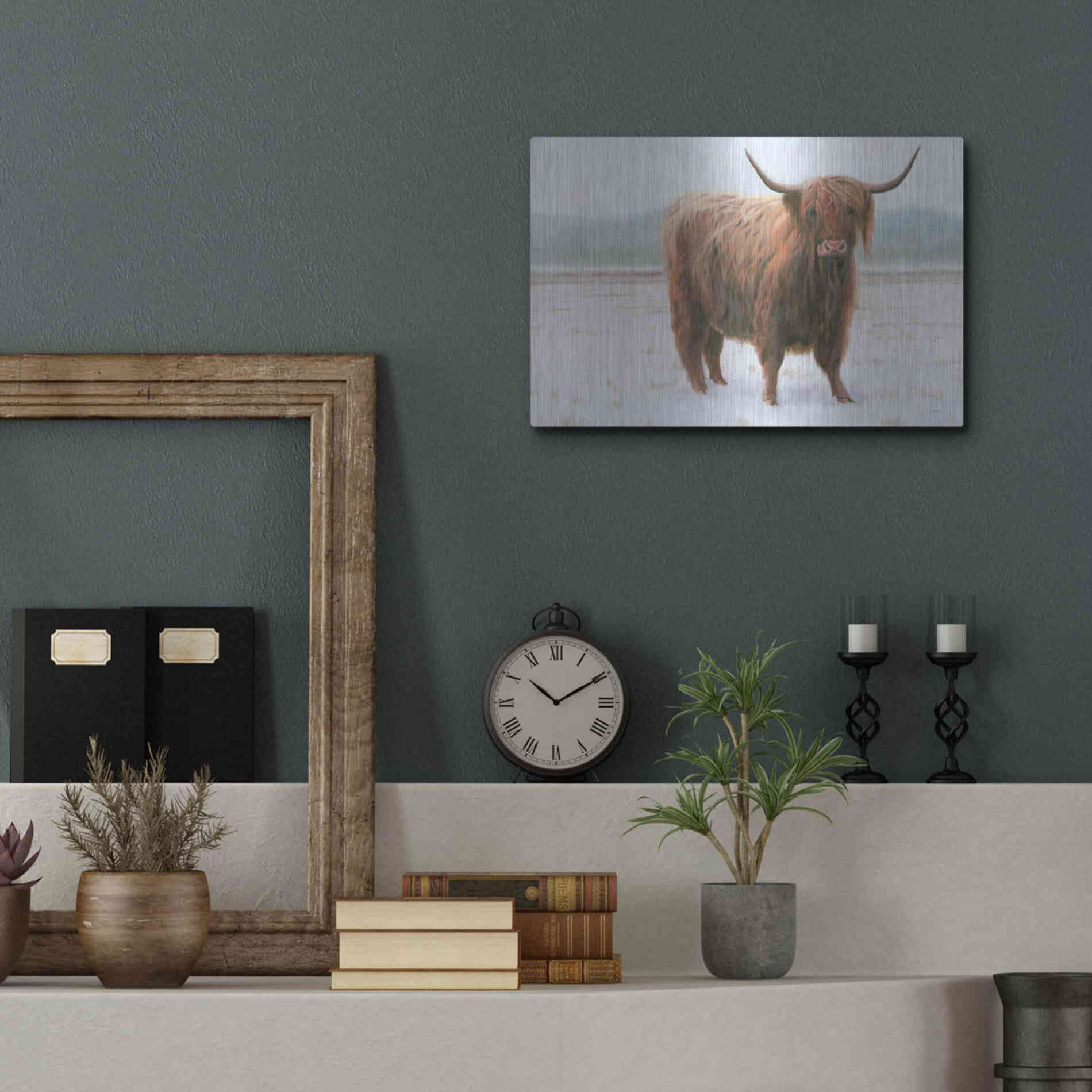 Luxe Metal Art 'King of the Highland Fields' by James Wiens, Metal Wall Art,16x12
