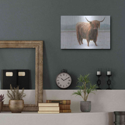 Luxe Metal Art 'King of the Highland Fields' by James Wiens, Metal Wall Art,16x12