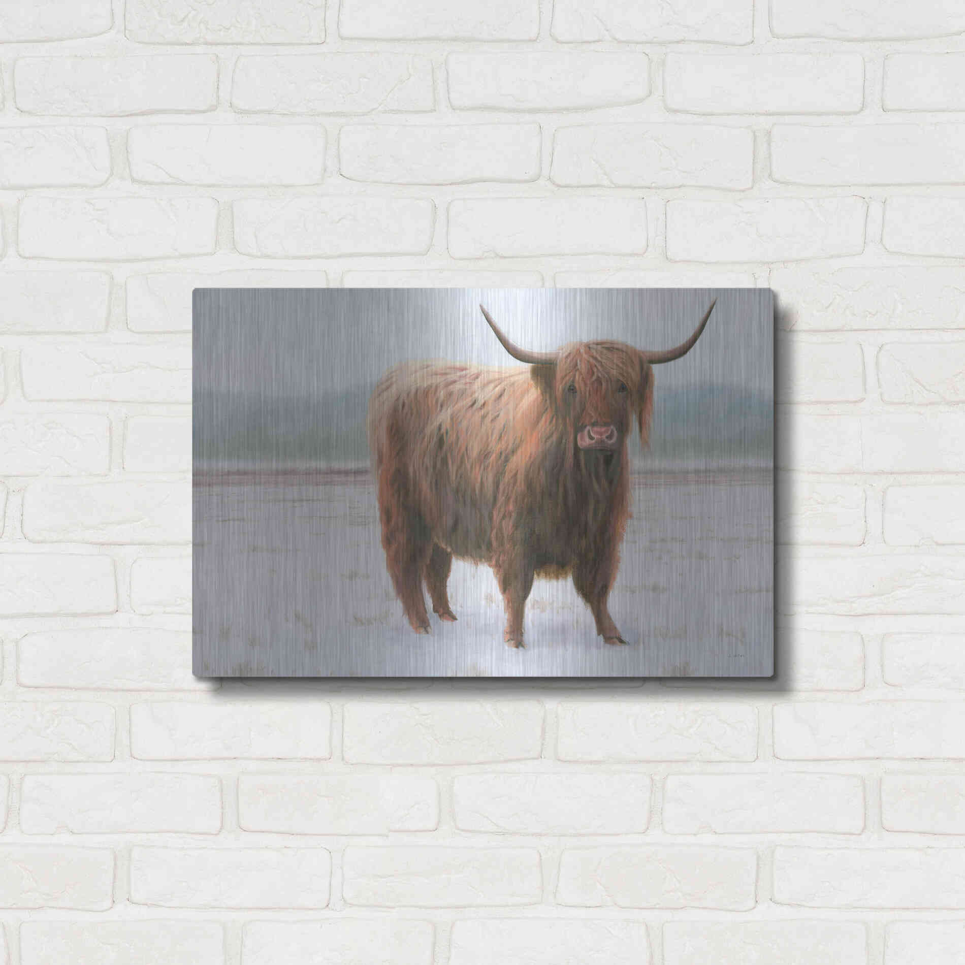 Luxe Metal Art 'King of the Highland Fields' by James Wiens, Metal Wall Art,24x16