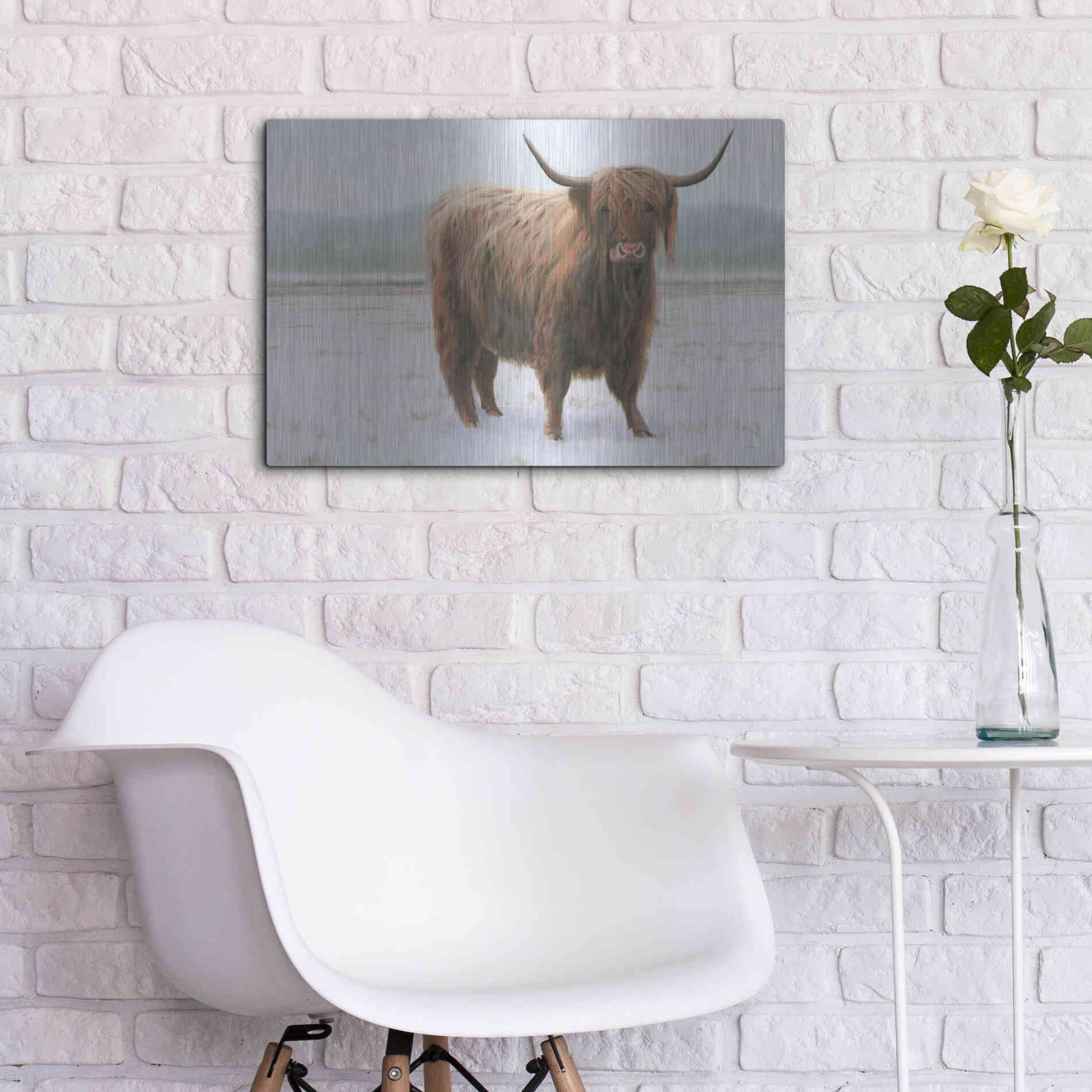 Luxe Metal Art 'King of the Highland Fields' by James Wiens, Metal Wall Art,24x16