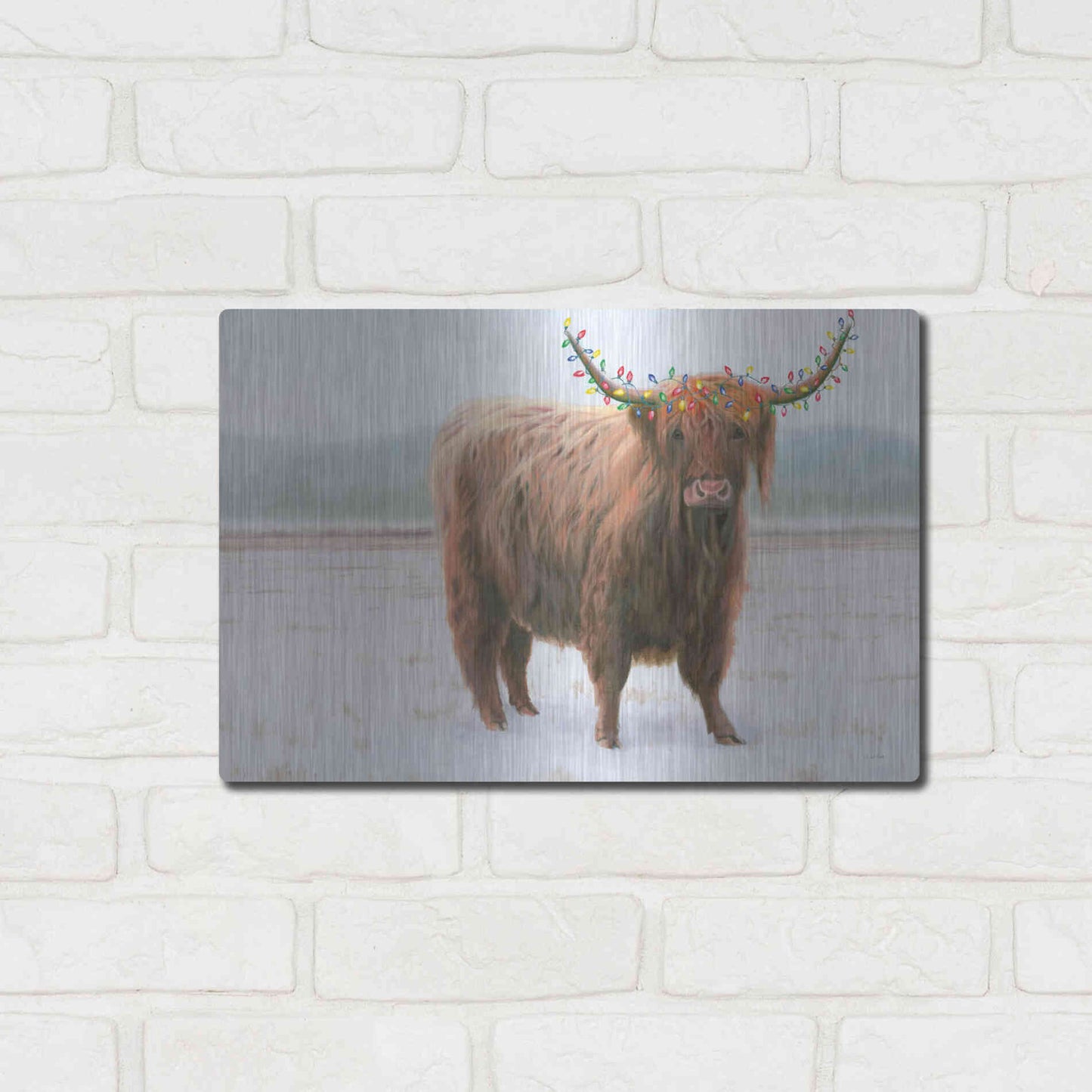 Luxe Metal Art 'King of the Highland Fields Lights' by James Wiens, Metal Wall Art,16x12