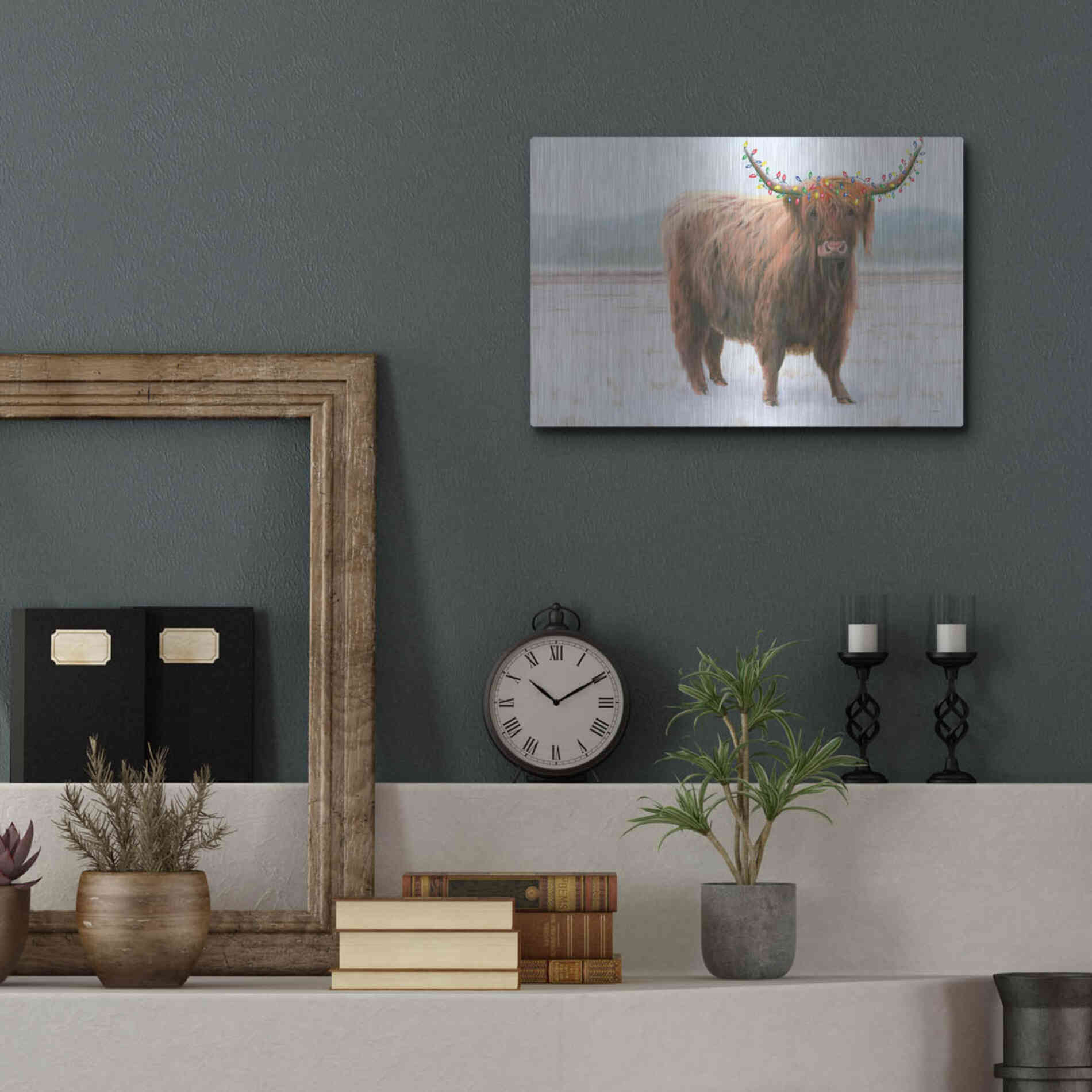 Luxe Metal Art 'King of the Highland Fields Lights' by James Wiens, Metal Wall Art,16x12