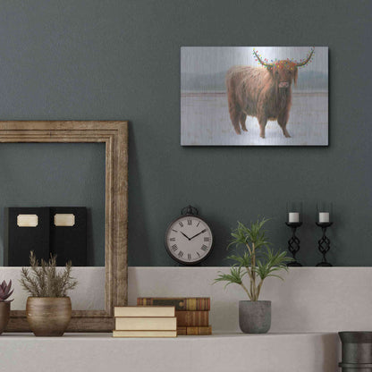 Luxe Metal Art 'King of the Highland Fields Lights' by James Wiens, Metal Wall Art,16x12