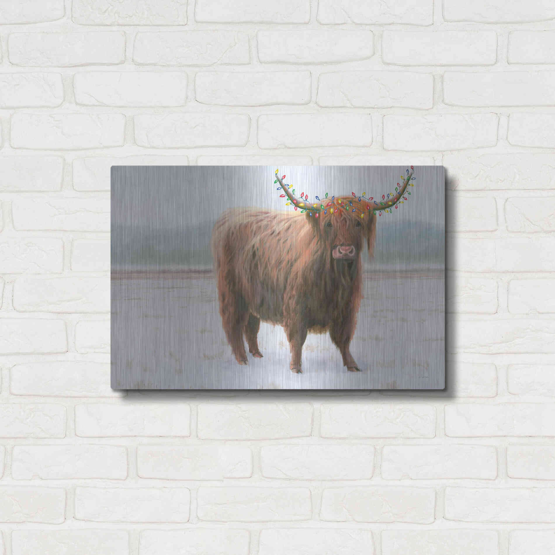 Luxe Metal Art 'King of the Highland Fields Lights' by James Wiens, Metal Wall Art,24x16