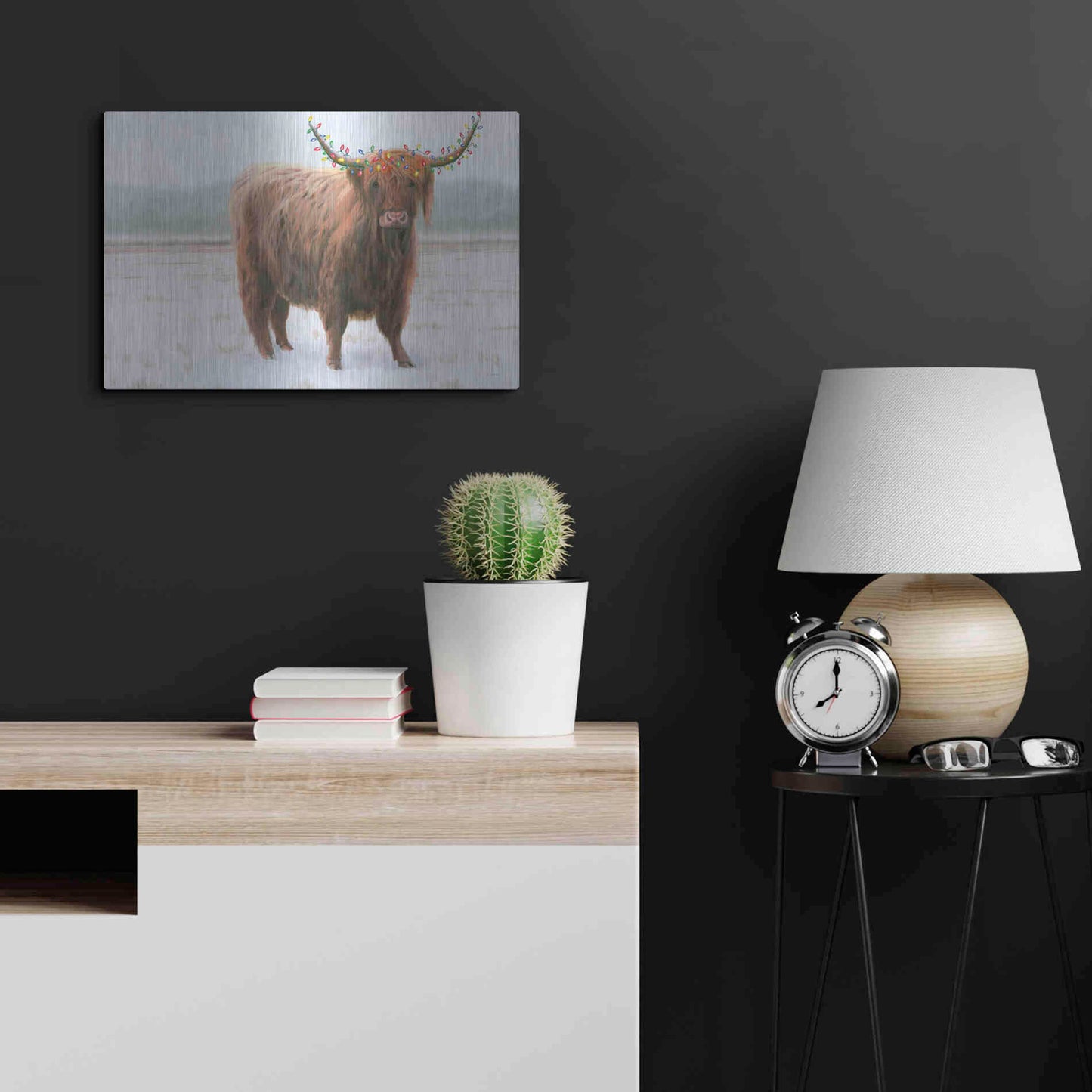 Luxe Metal Art 'King of the Highland Fields Lights' by James Wiens, Metal Wall Art,24x16