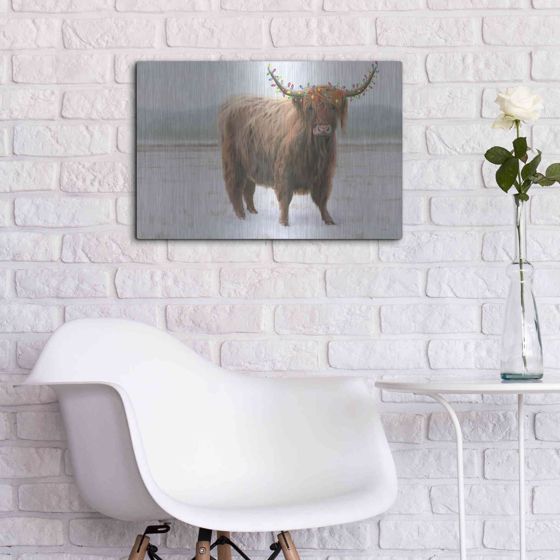 Luxe Metal Art 'King of the Highland Fields Lights' by James Wiens, Metal Wall Art,24x16
