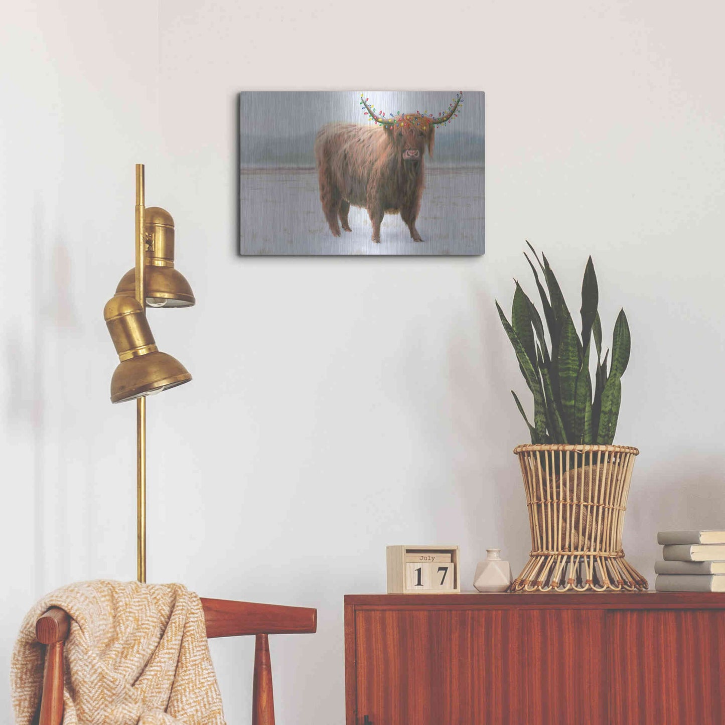 Luxe Metal Art 'King of the Highland Fields Lights' by James Wiens, Metal Wall Art,24x16