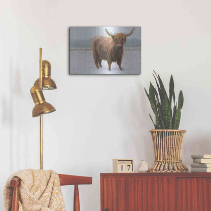 Luxe Metal Art 'King of the Highland Fields Lights' by James Wiens, Metal Wall Art,24x16