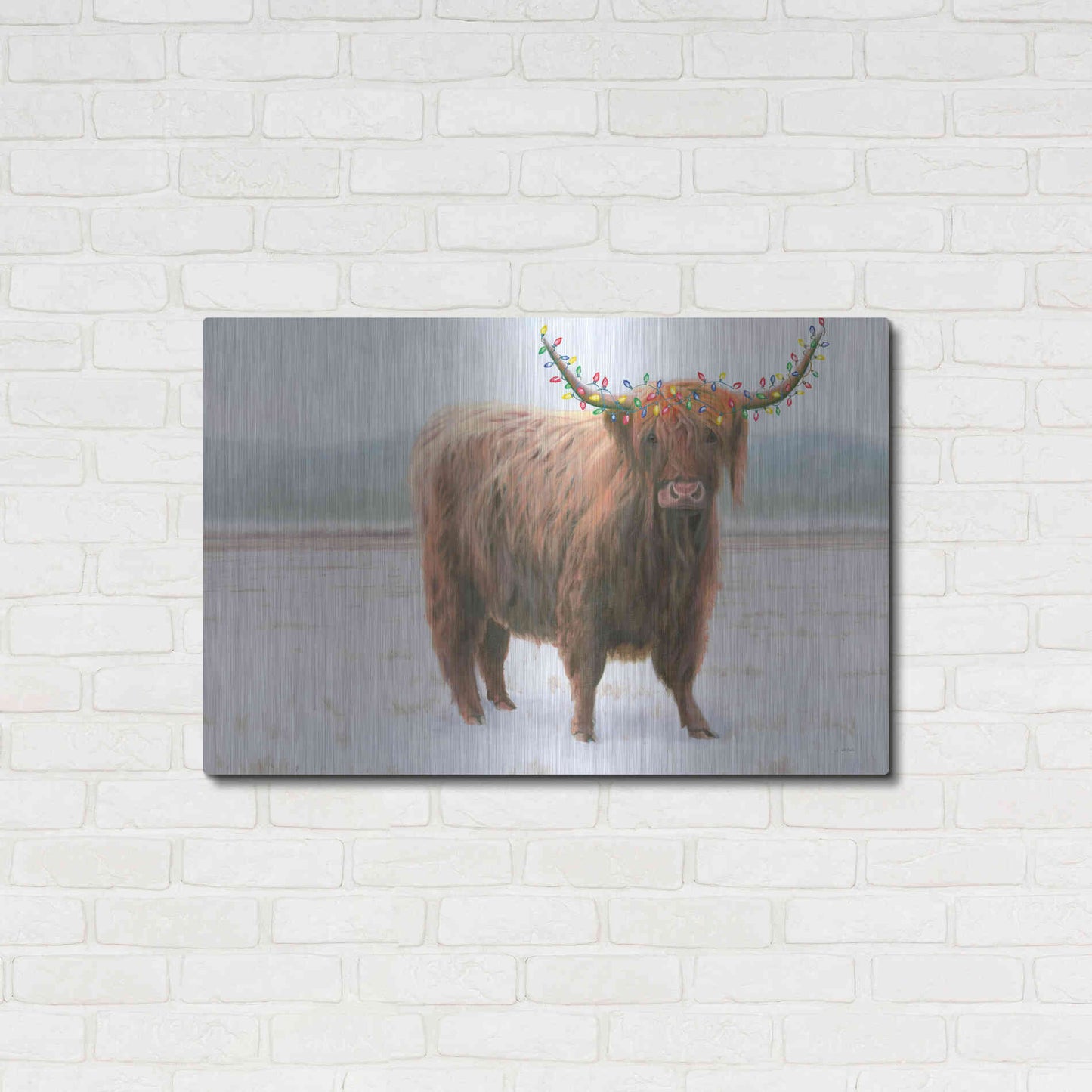 Luxe Metal Art 'King of the Highland Fields Lights' by James Wiens, Metal Wall Art,36x24