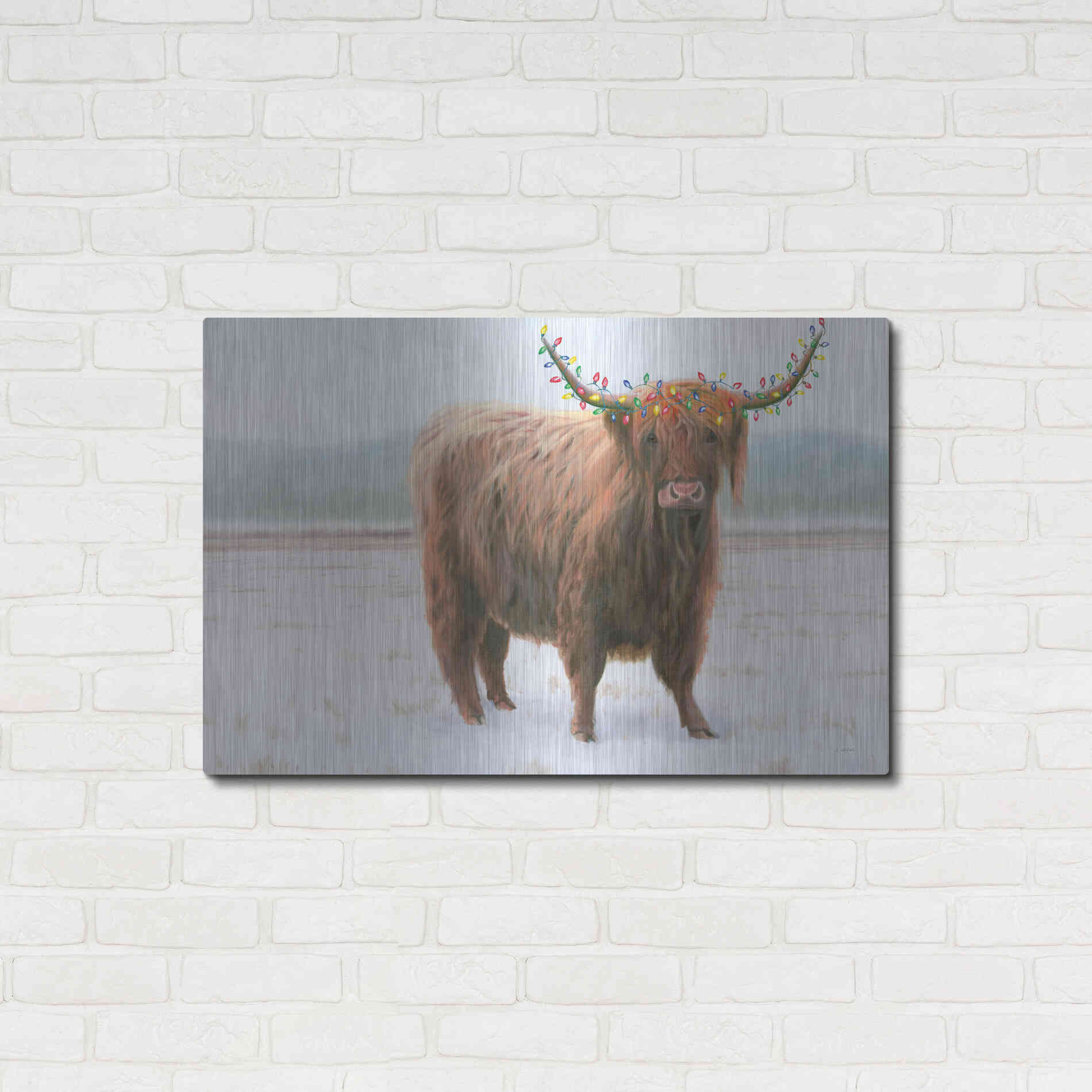 Luxe Metal Art 'King of the Highland Fields Lights' by James Wiens, Metal Wall Art,36x24