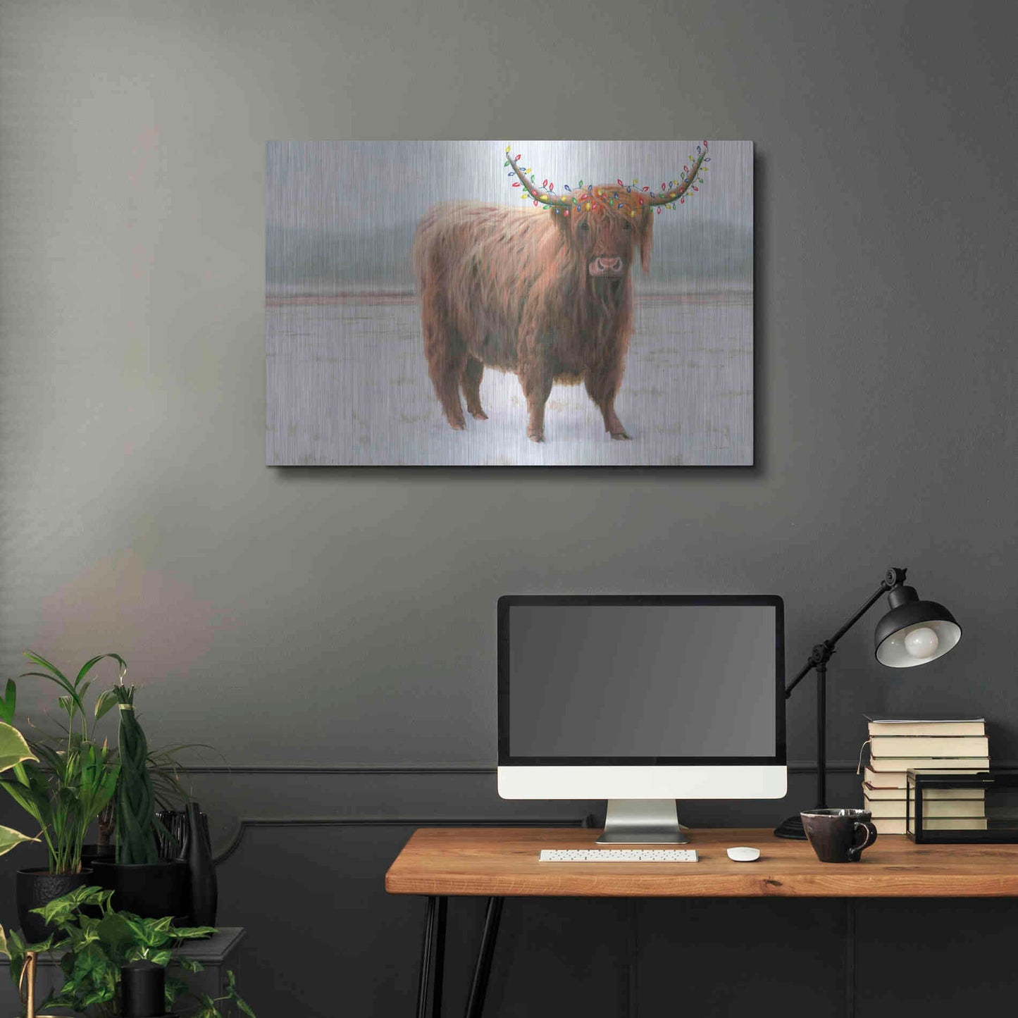Luxe Metal Art 'King of the Highland Fields Lights' by James Wiens, Metal Wall Art,36x24