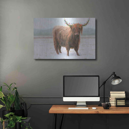 Luxe Metal Art 'King of the Highland Fields Lights' by James Wiens, Metal Wall Art,36x24