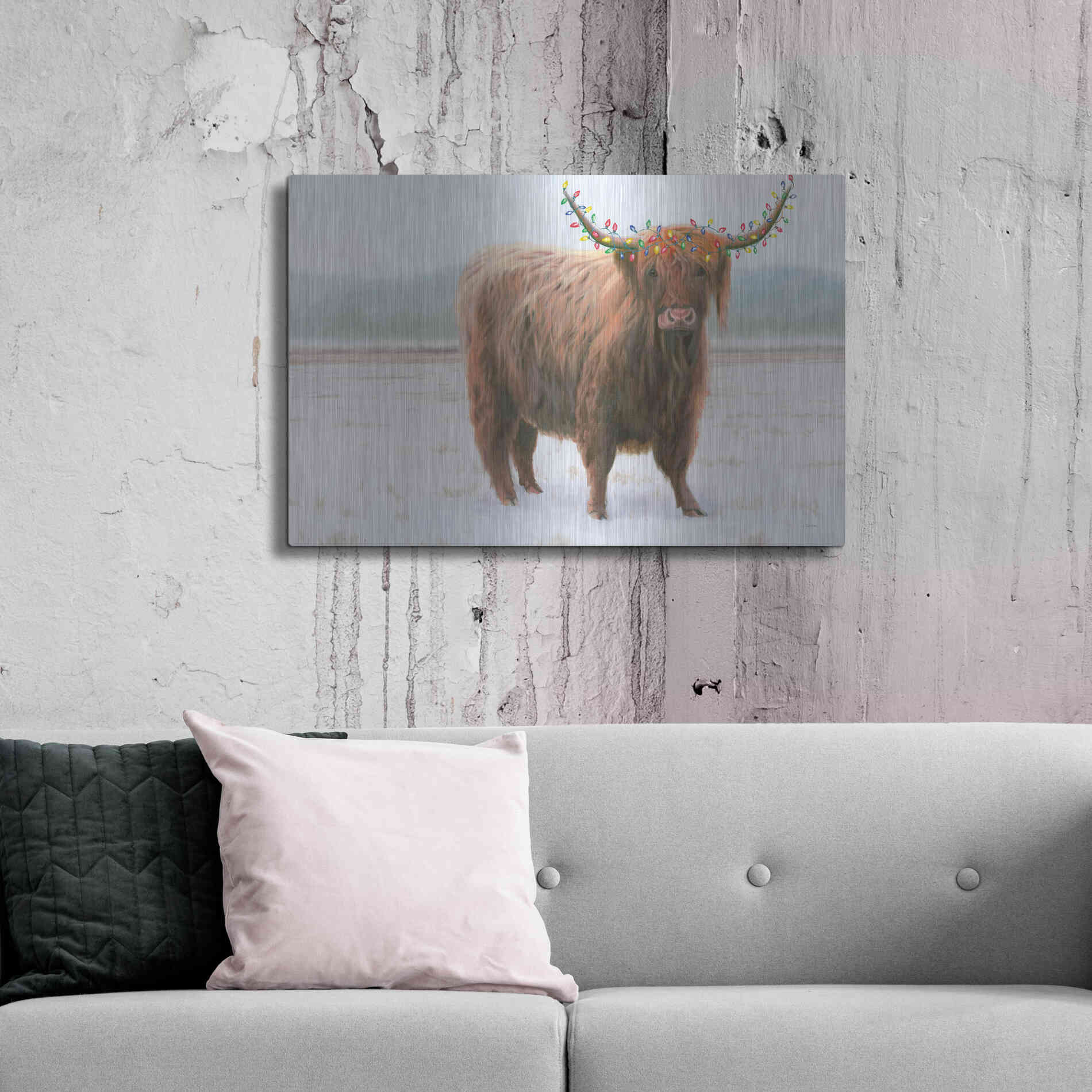 Luxe Metal Art 'King of the Highland Fields Lights' by James Wiens, Metal Wall Art,36x24
