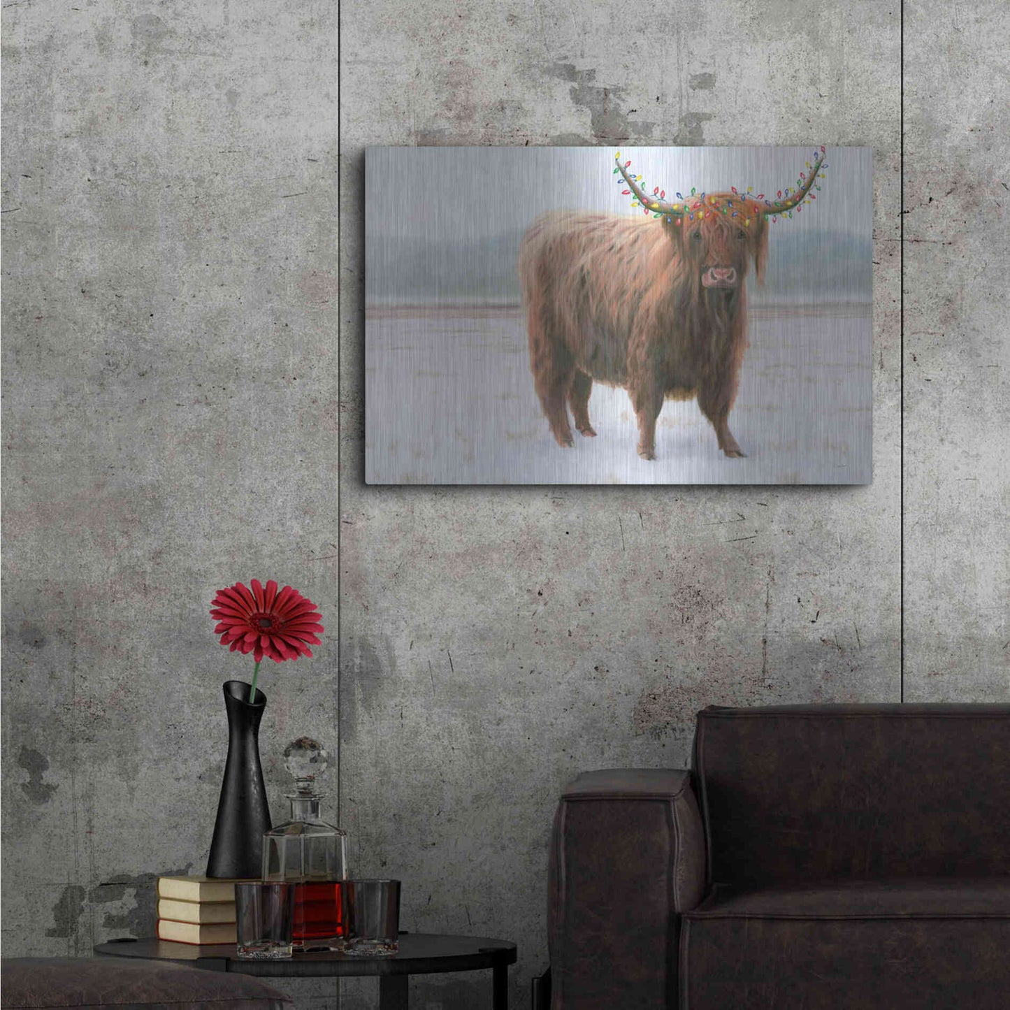 Luxe Metal Art 'King of the Highland Fields Lights' by James Wiens, Metal Wall Art,36x24